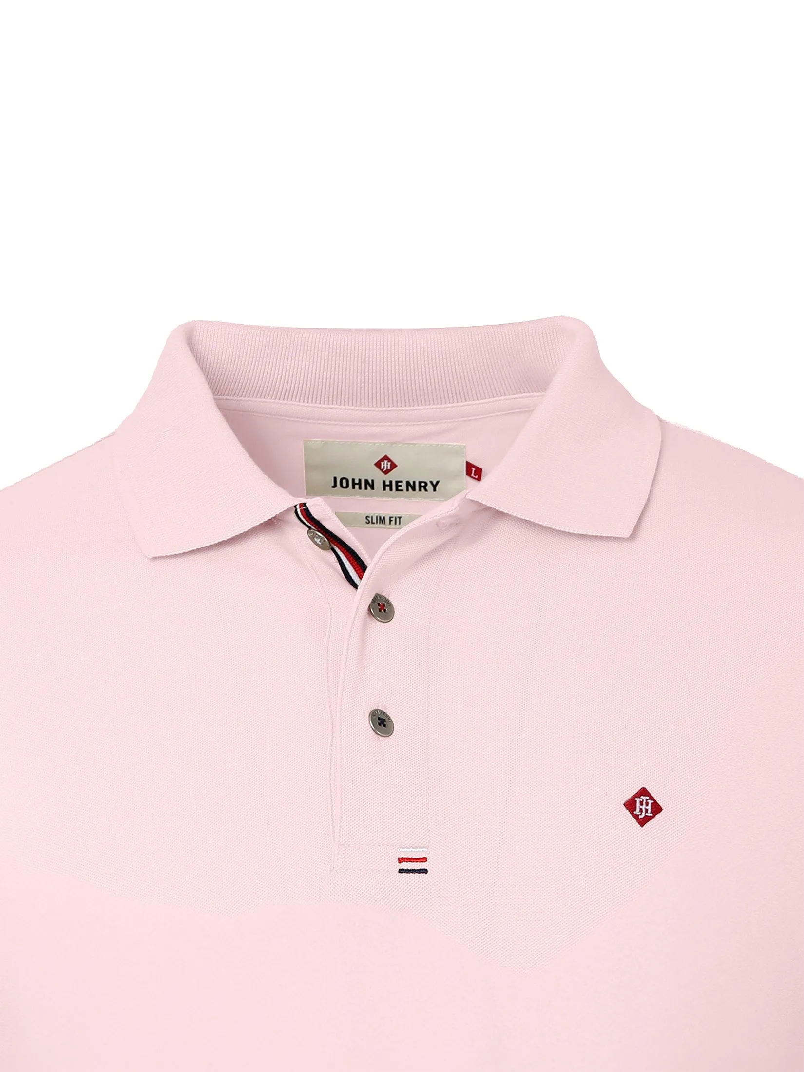 JOHN HENRY Men's Polo (Slim Fit) ESSENTIALS Light Pink JOHN HENRY Men's Polo (Slim Fit) ESSENTIALS Light Pink