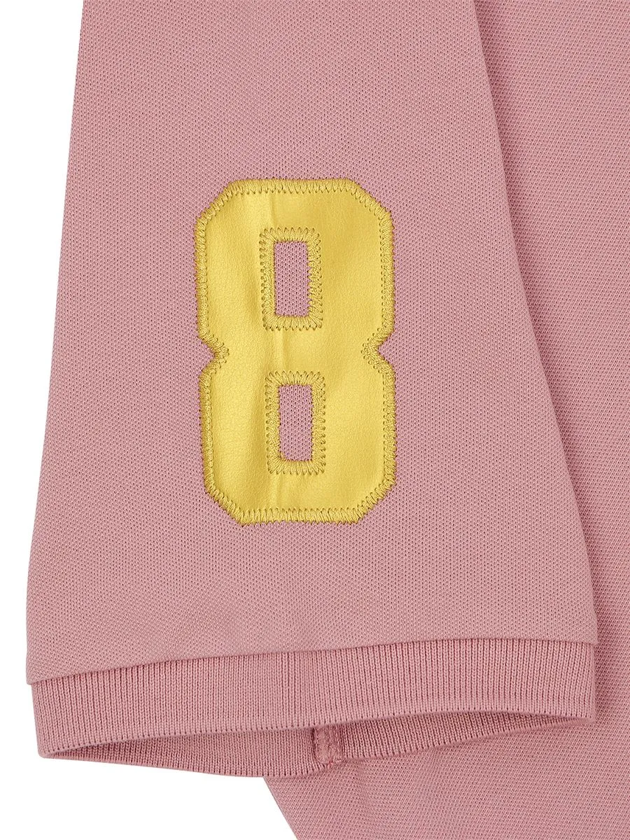 GIORDANO Men's Slim Fit 3D Lion Embroidery Polo Ash Rose Pink GIORDANO Men's Slim Fit 3D Lion Embroidery Polo Ash Rose Pink