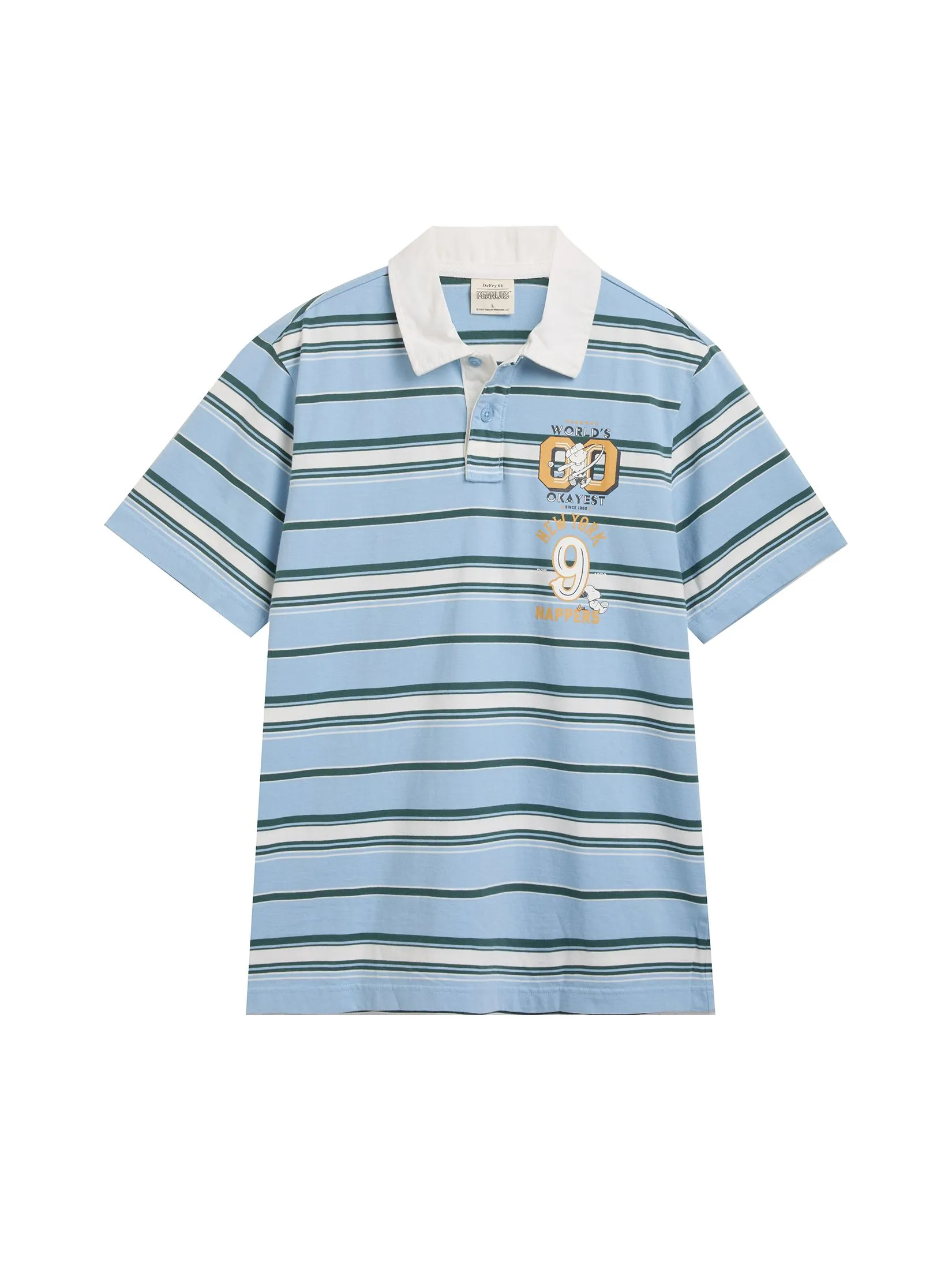 DEFRY 01 Men Polo Short Sleeves Snoopy 2505EPLM057 Light Blue DEFRY 01 Men Polo Short Sleeves Snoopy 2505EPLM057 Light Blue