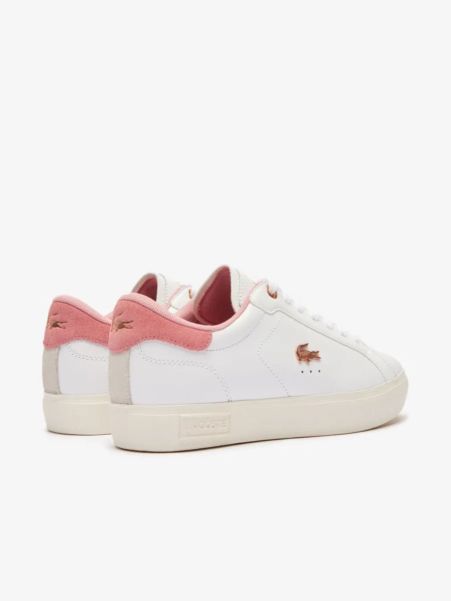 LACOSTE White Women’s Powercourt Leather Trainers LACOSTE White Women’s Powercourt Leather Trainers