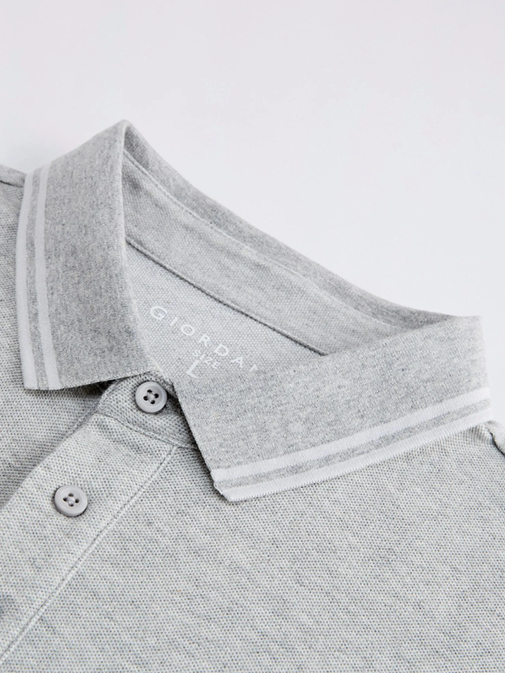GIORDANO Men's Beau Monde Contrasting Ice Cooling Polo Shirt Grey GIORDANO Men's Beau Monde Contrasting Ice Cooling Polo Shirt Grey
