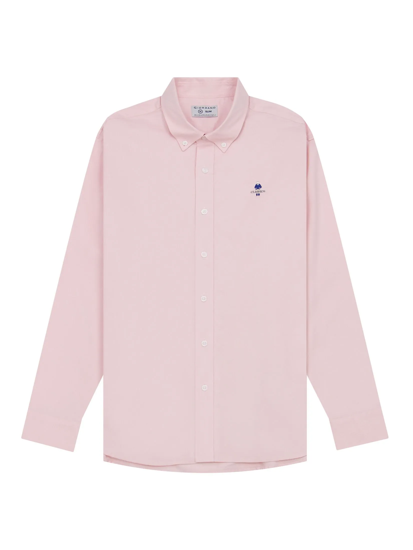 GIORDANO Men's Slim Stretch Oxford Shirts (Classic Man)  Pinkesque GIORDANO Men's Slim Stretch Oxford Shirts (Classic Man)  Pinkesque