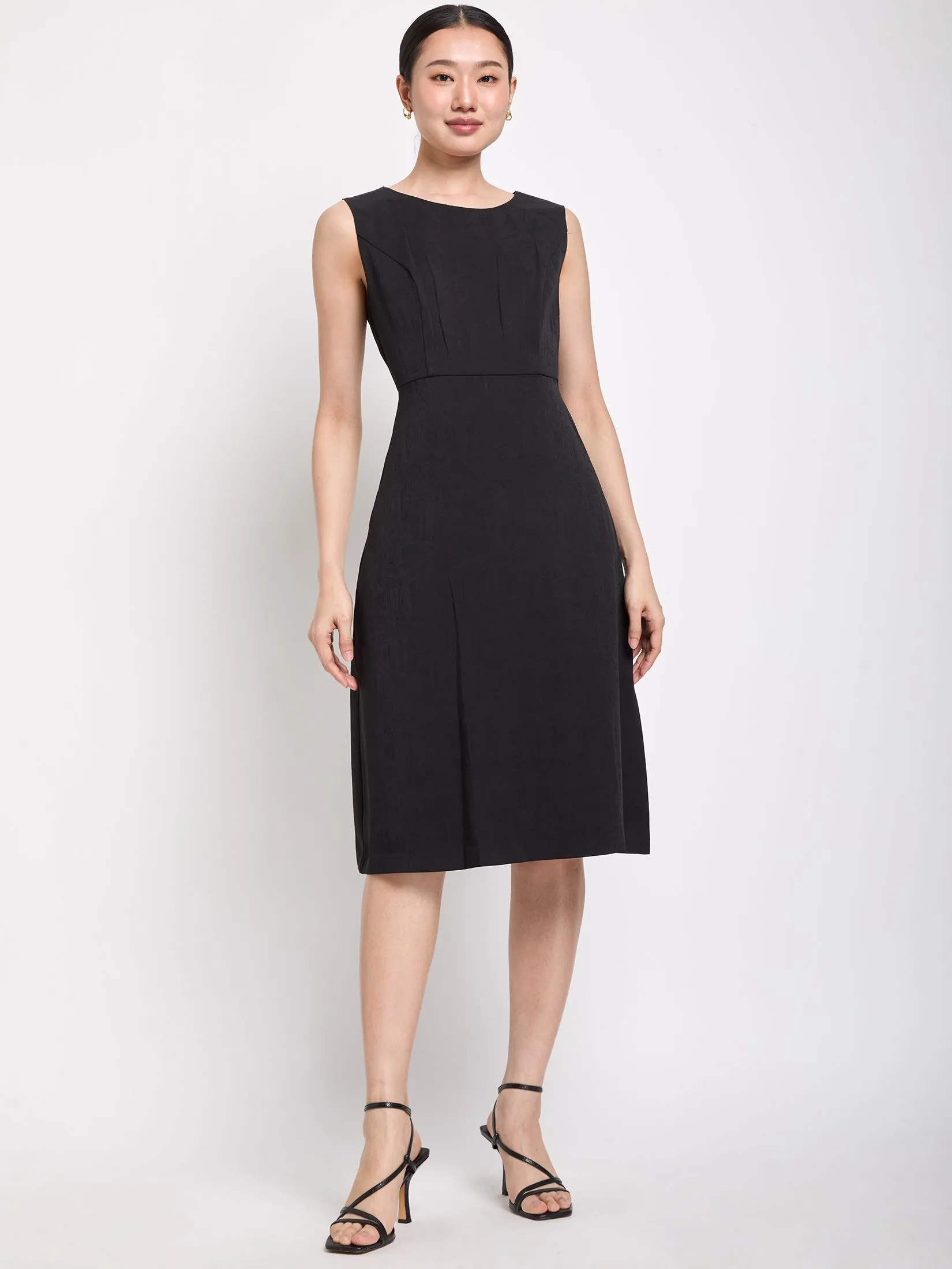 EXPRESSIONS Women Dress Sleeveless With Front Stitch Detail EXPRESSIONS Women Dress Sleeveless With Front Stitch Detail