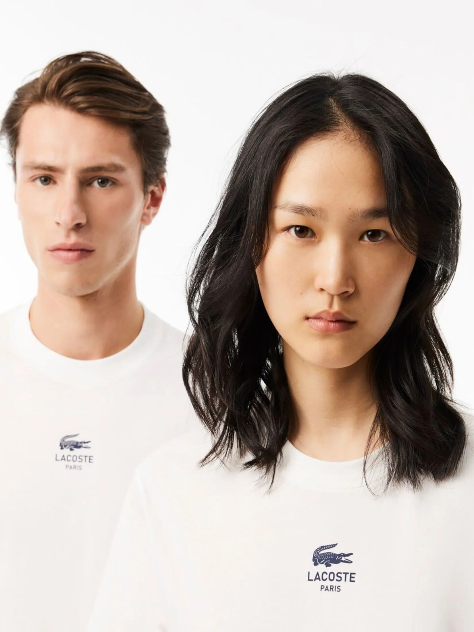 LACOSTE Signature Print Cotton T-shirt White LACOSTE Signature Print Cotton T-shirt White