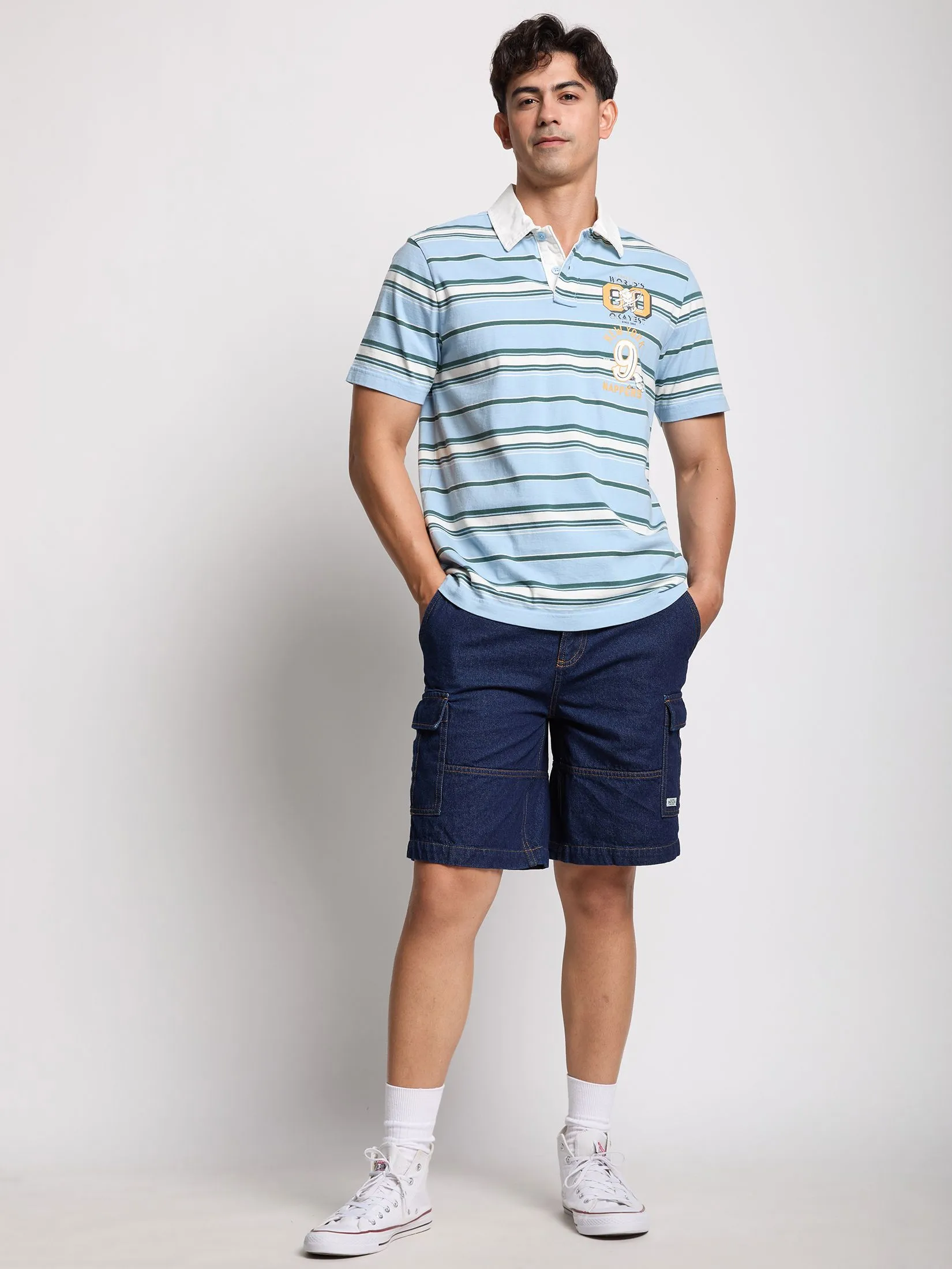 DEFRY 01 Men Polo Short Sleeves Snoopy 2505EPLM057 Light Blue DEFRY 01 Men Polo Short Sleeves Snoopy 2505EPLM057 Light Blue