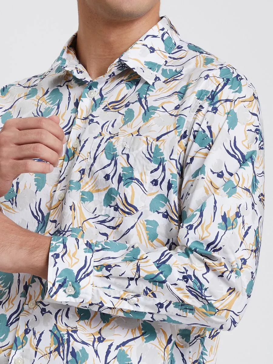 ALUMNUS Men Shirts Long Sleeves Printed Green