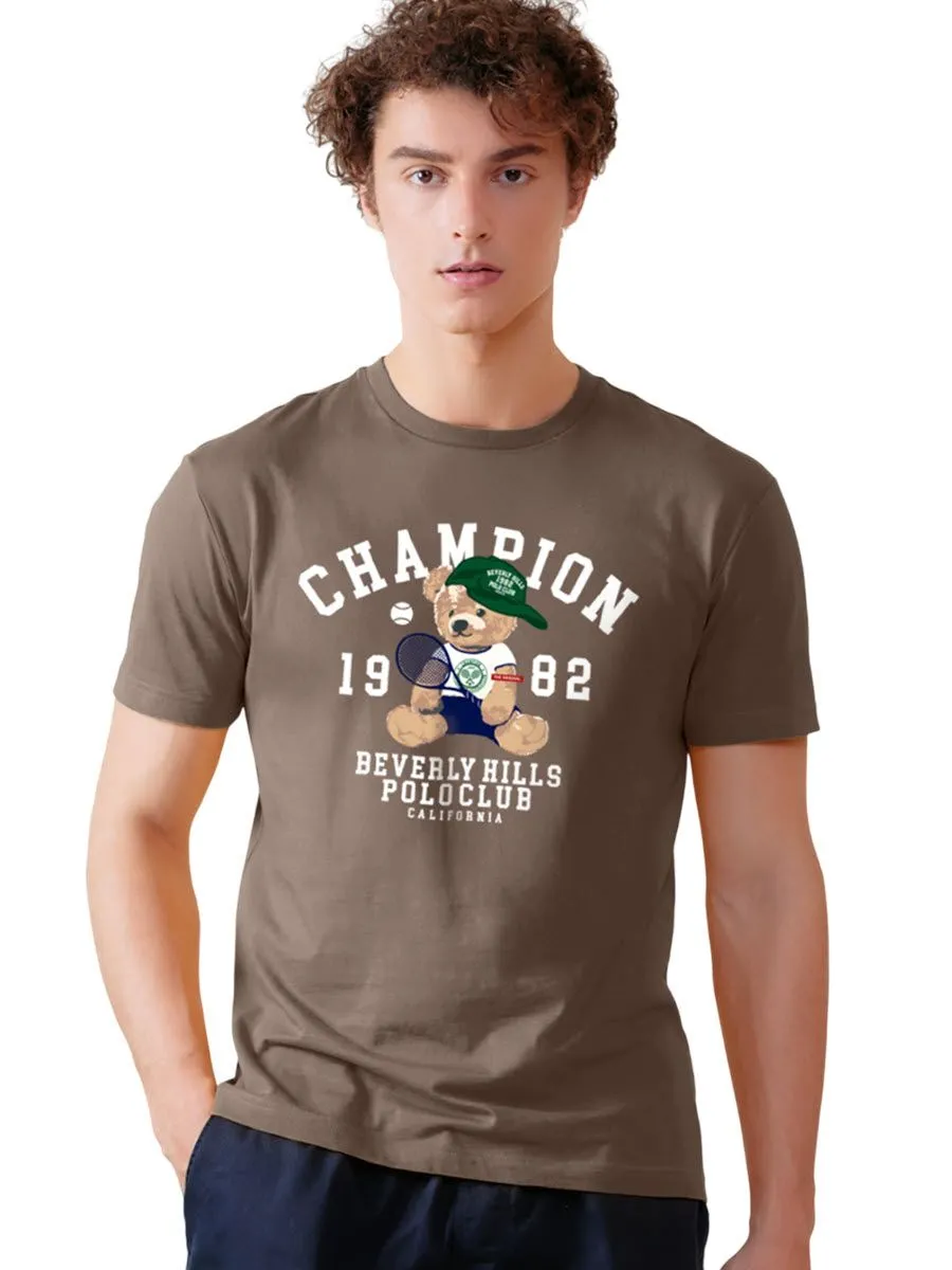 BEVERLY HILLS POLO CLUB Brown Men T-Shirt REGULAR-FIT Model BNSR311