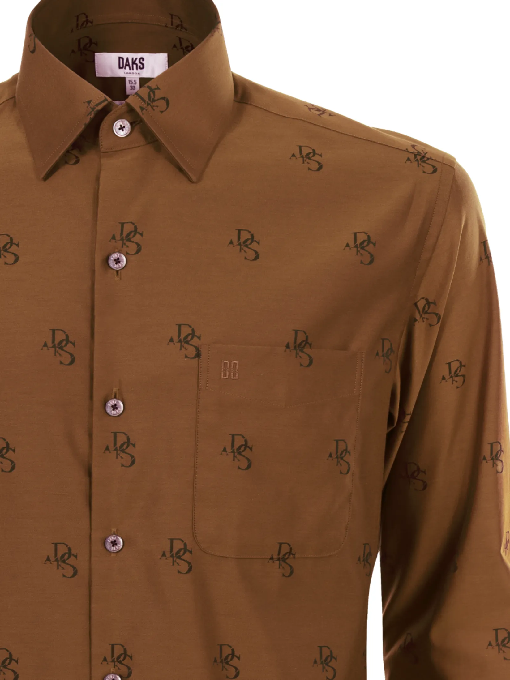 DAKS MEN Long Sleeve Shirt Smart Fit Brown DAKS MEN Long Sleeve Shirt Smart Fit Brown