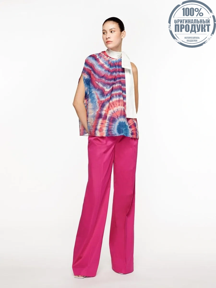 ASAVA (SS24) Tie-dye One-shoulder Bow Women Blouse Pink ASAVA (SS24) Tie-dye One-shoulder Bow Women Blouse Pink