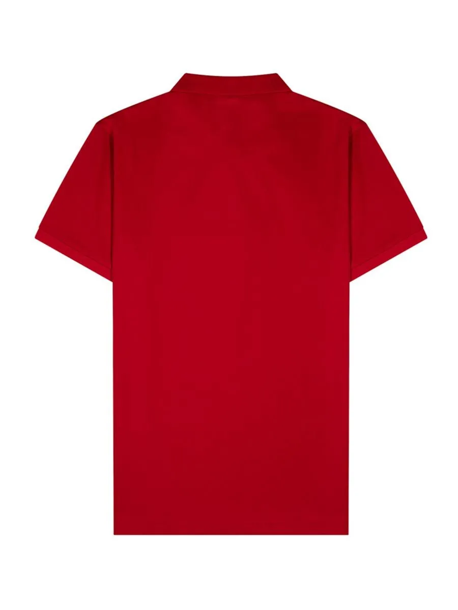 GIORDANO Men's short sleeve polo shirt interlock fabric Red GIORDANO Men's short sleeve polo shirt interlock fabric Red