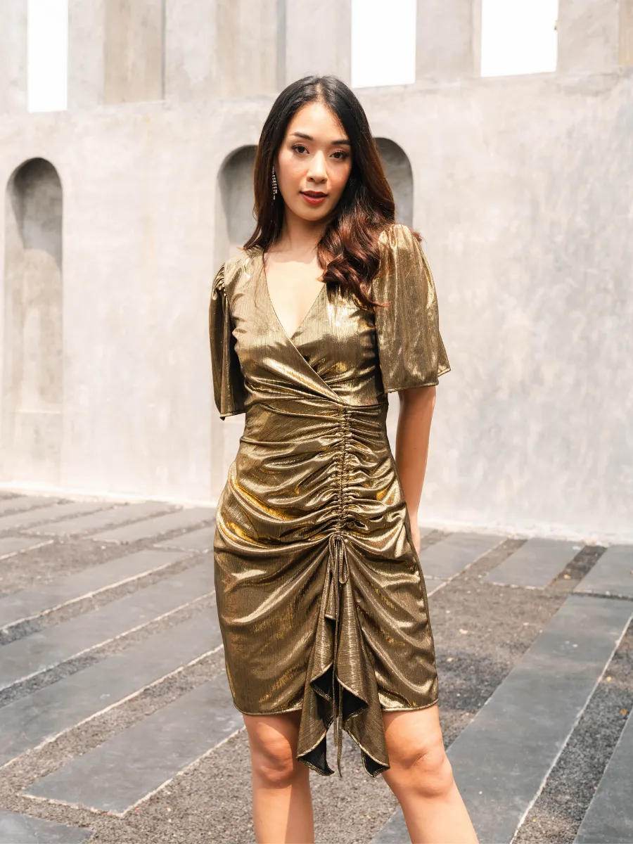 ROSE THE LABEL Gold blossom metallic dress ROSE THE LABEL Gold blossom metallic dress