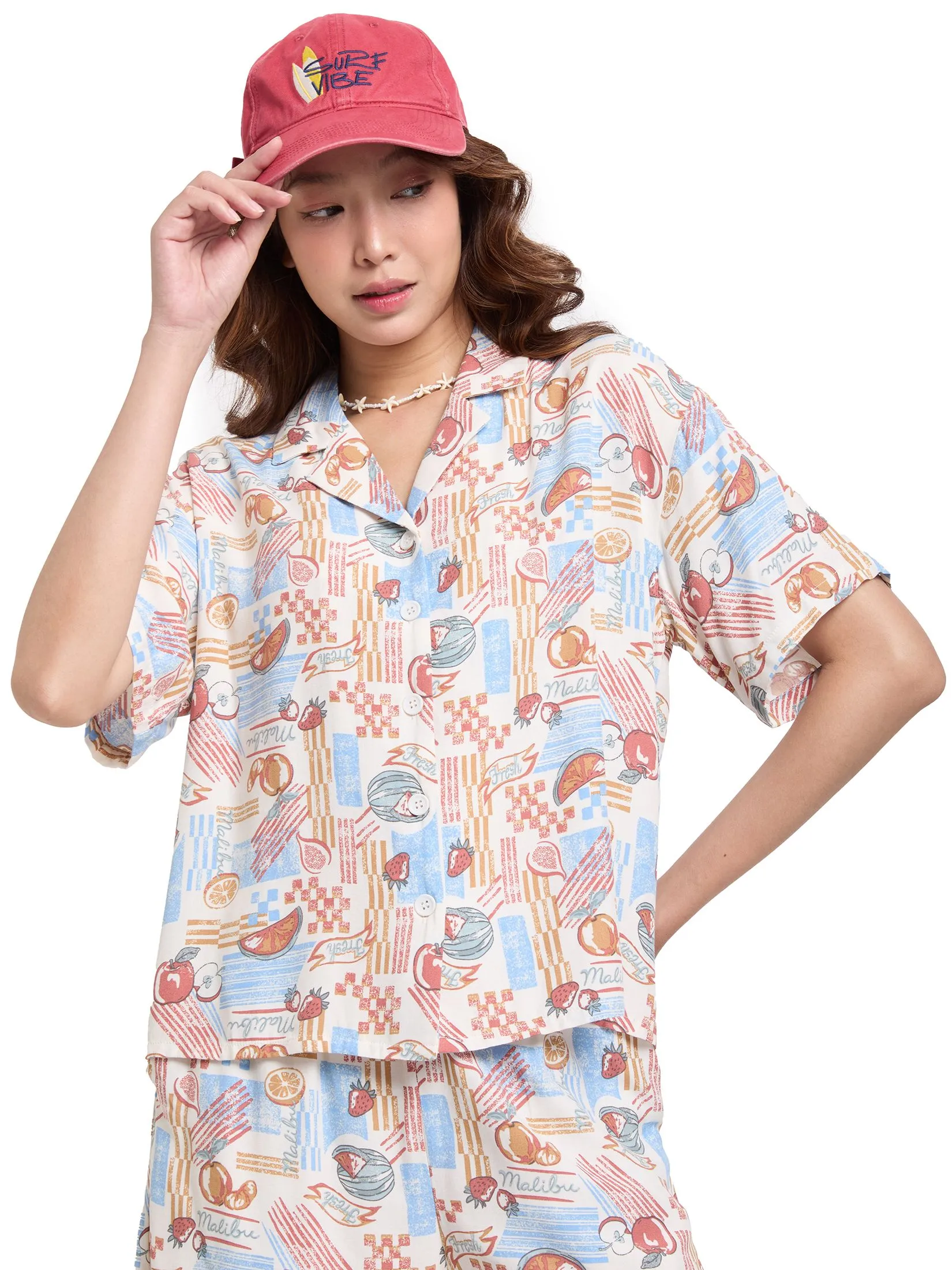 DEFRY 01 Women Shirt Short Sleeves 2503BSSW043 Red DEFRY 01 Women Shirt Short Sleeves 2503BSSW043 Red