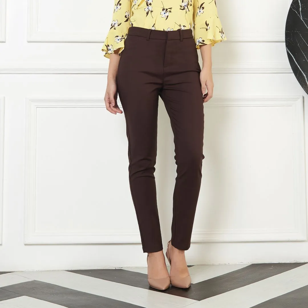 Lady Plus Brown Long Pants L-6085PL-B8 Lady Plus Brown Long Pants L-6085PL-B8