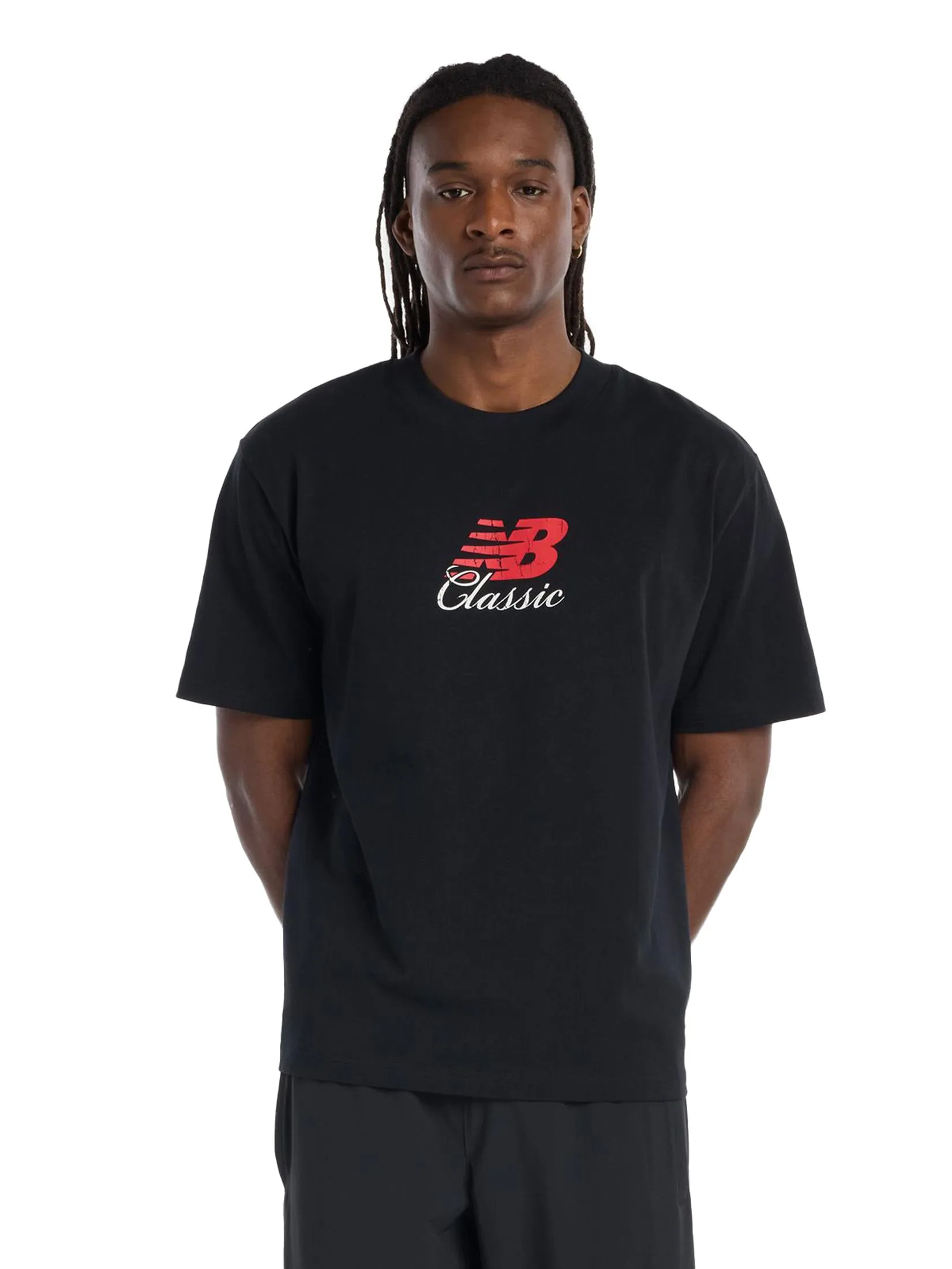 NEW BALANCE Men T-Shirt Hoops Classic Graphic Black NEW BALANCE Men T-Shirt Hoops Classic Graphic Black