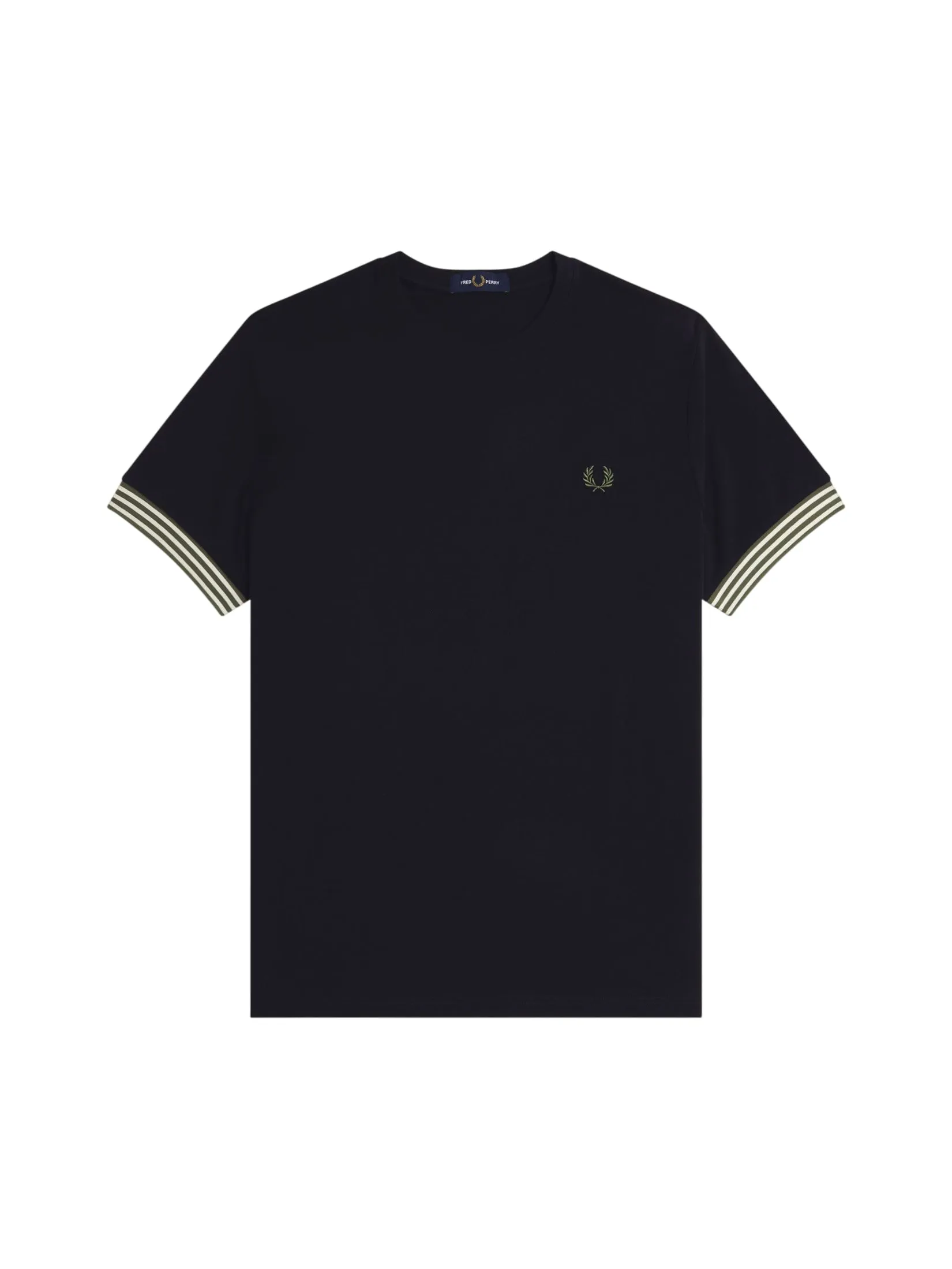 Fred Perry Men STRIPED CUFF T-SHIRT   Black Fred Perry Men STRIPED CUFF T-SHIRT   Black