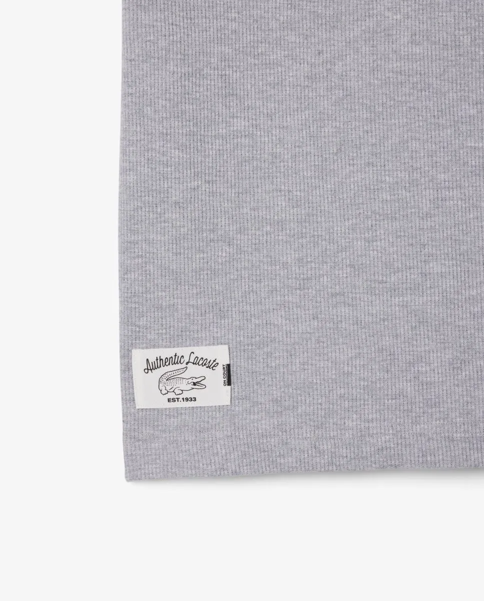 LACOSTE Regular Fit Knit Polo Shirt Grey LACOSTE Regular Fit Knit Polo Shirt Grey