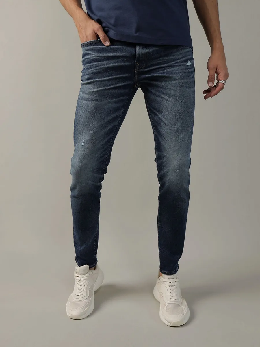 American Eagle MEN INTL EXCLUSIVE DARK W/ DESTROY SKINNY CROPPED 896 DARK WASH American Eagle MEN INTL EXCLUSIVE DARK W/ DESTROY SKINNY CROPPED 896 DARK WASH