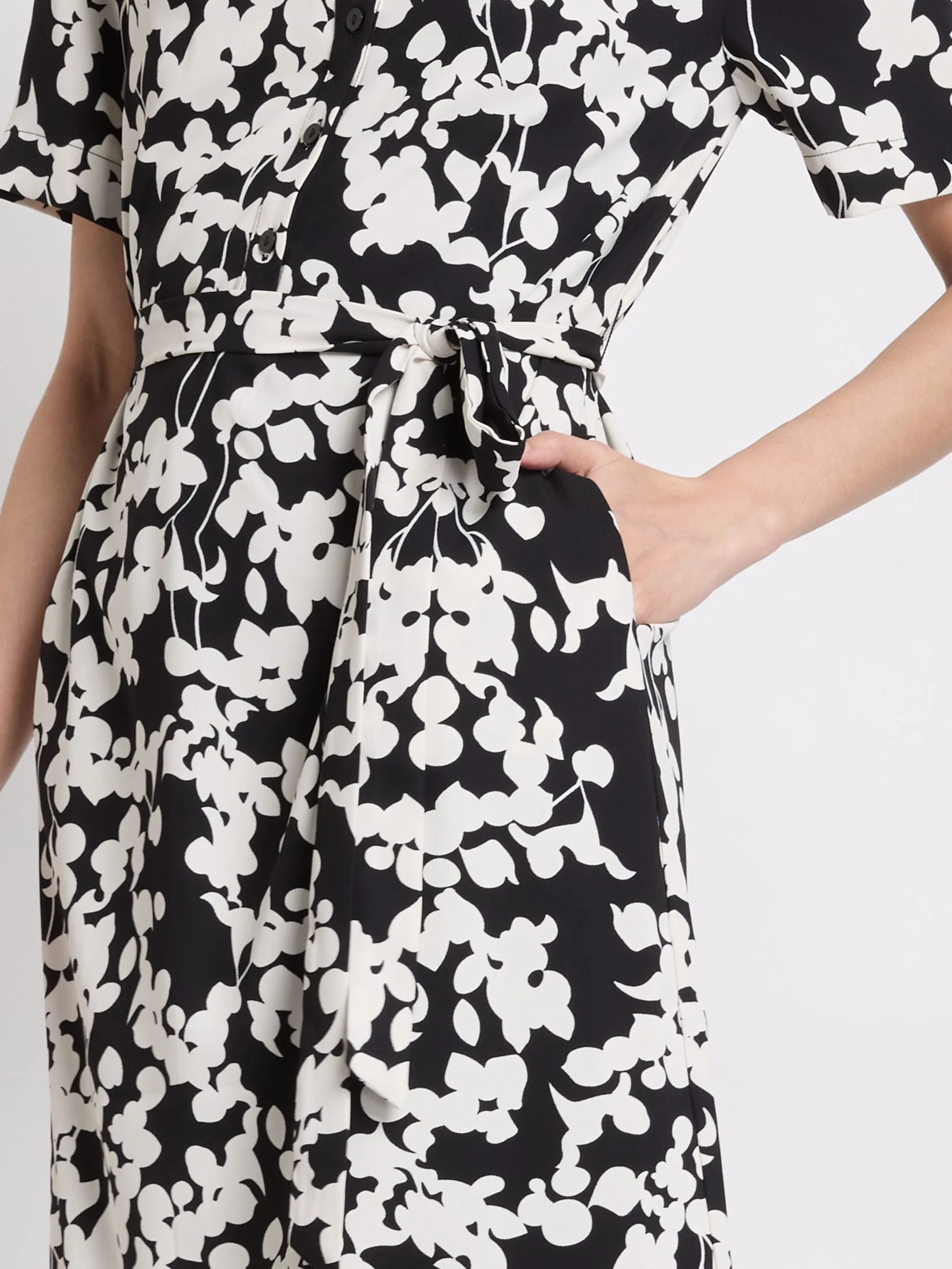 EXPRESSIONS Women Shirt Dress With Bow Detail EXPRESSIONS Women Shirt Dress With Bow Detail