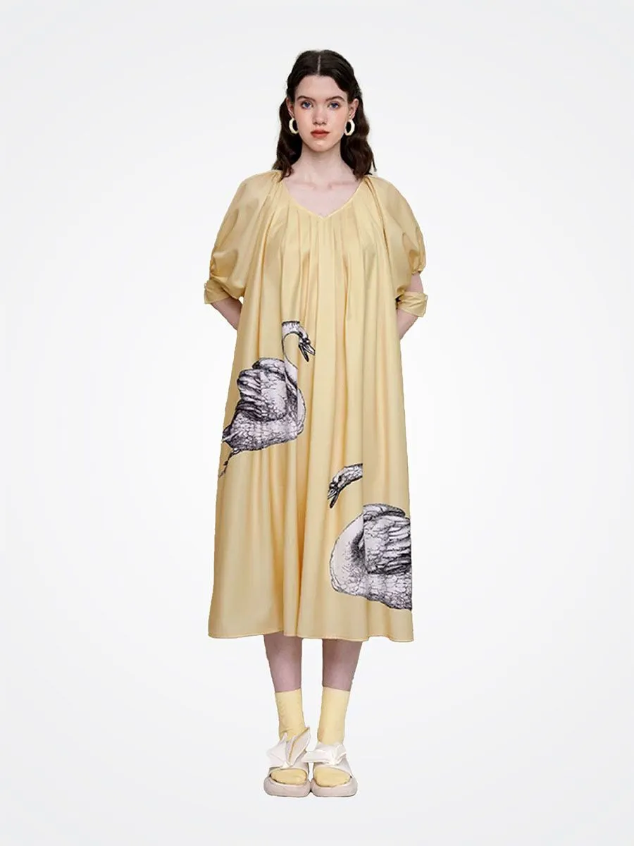 Camoooni Women Swan Song Dress Yellow Camoooni Women Swan Song Dress Yellow