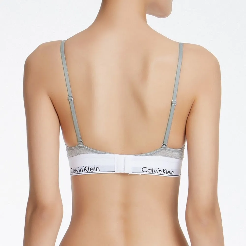 CALVIN KLEIN Women Modern Cotton Triangle Bralette Bras Grey QF5650 020 CALVIN KLEIN Women Modern Cotton Triangle Bralette Bras Grey QF5650 020