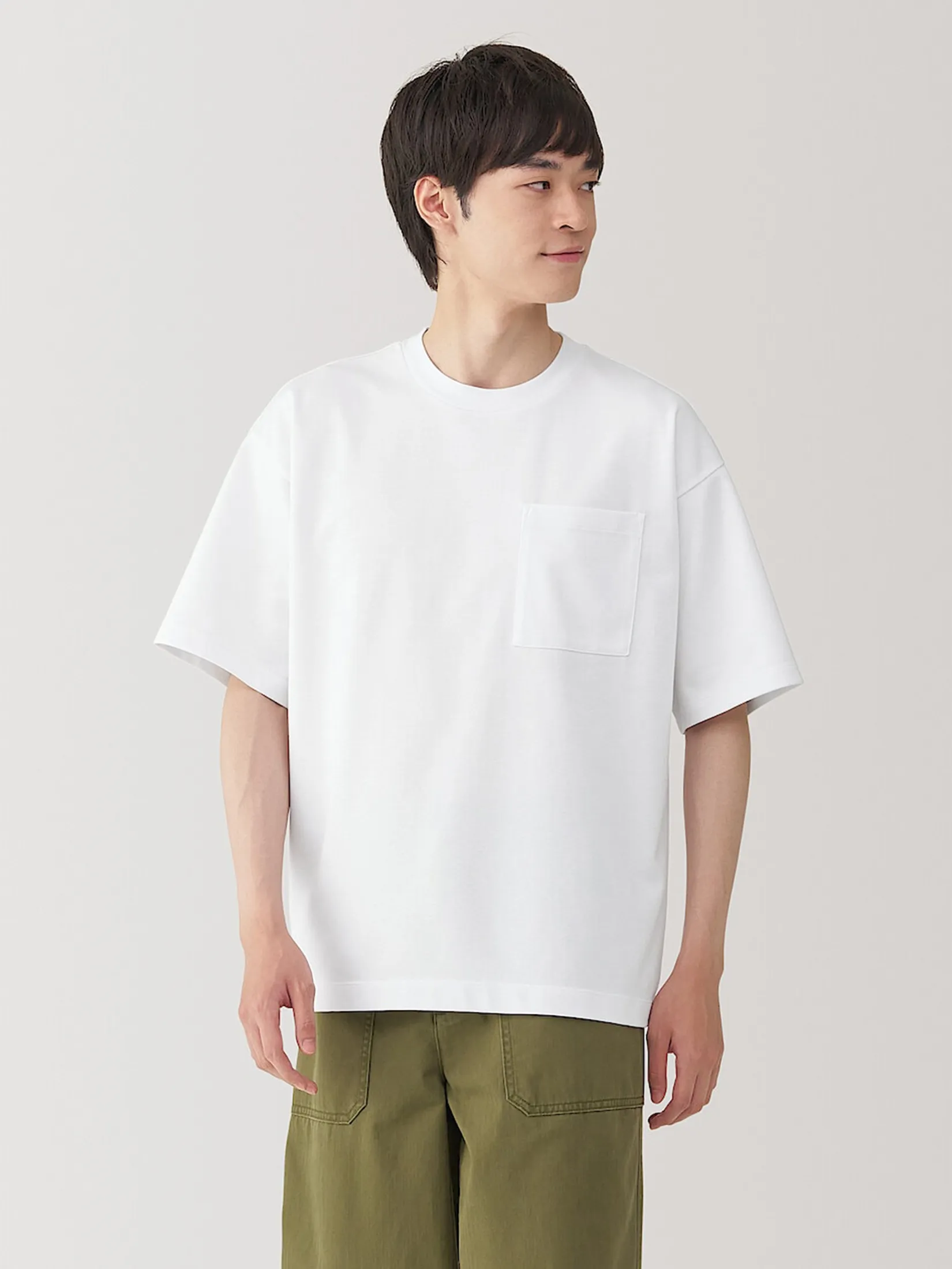 MUJI Men T-Shirt Cool Touch Short Sleeve MUJI Men T-Shirt Cool Touch Short Sleeve
