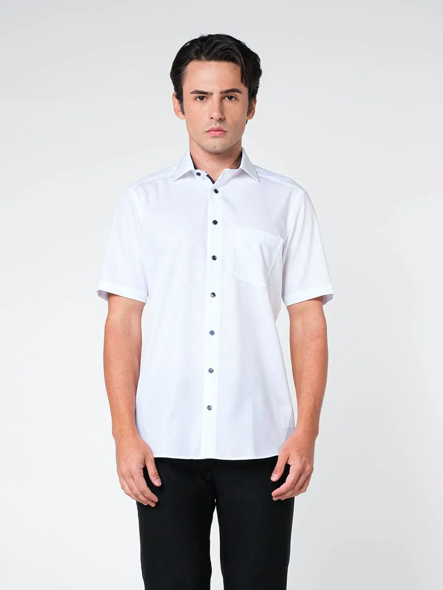 OLYMP MEN SHIRT SHORT SLEEVES CASUAL SHIRT MODERN FIT NON IRON WHITE OLYMP MEN SHIRT SHORT SLEEVES CASUAL SHIRT MODERN FIT NON IRON WHITE