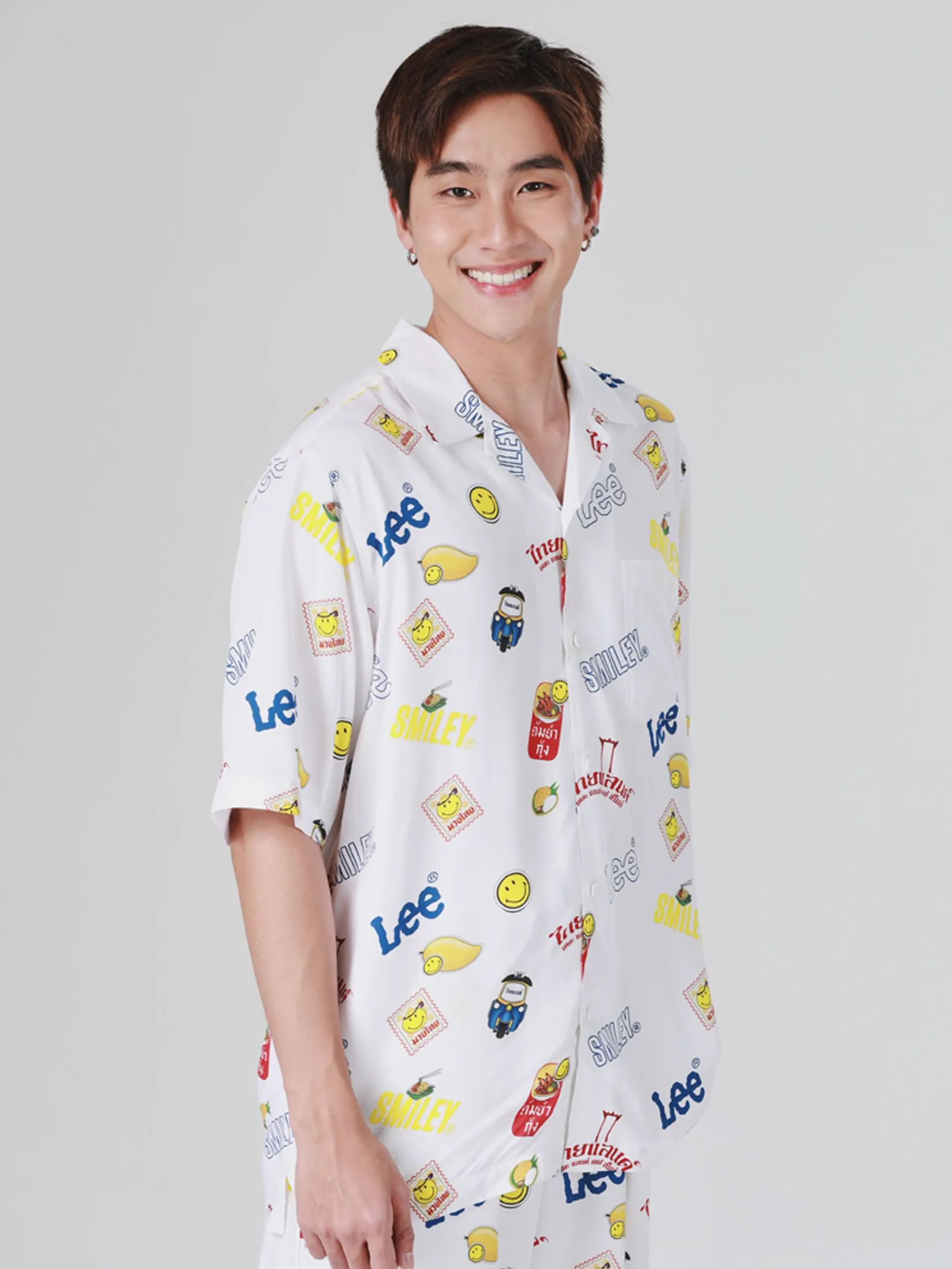 LEE Men's Shirt Short Sleeve Lee Smiley Collection Comfort Fit White LEE Men's Shirt Short Sleeve Lee Smiley Collection Comfort Fit White