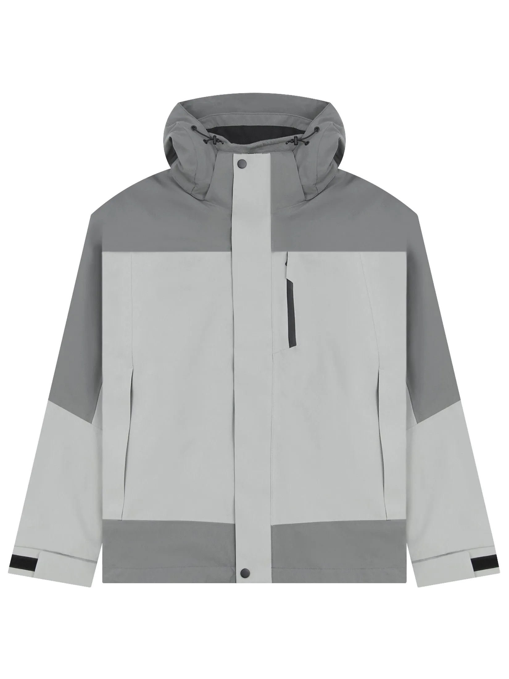 GIORDANO Men's 3-in-1 Fleece Hooded Jacket (G-Motion) Crush Pine x Glen Ivy grey GIORDANO Men's 3-in-1 Fleece Hooded Jacket (G-Motion) Crush Pine x Glen Ivy grey