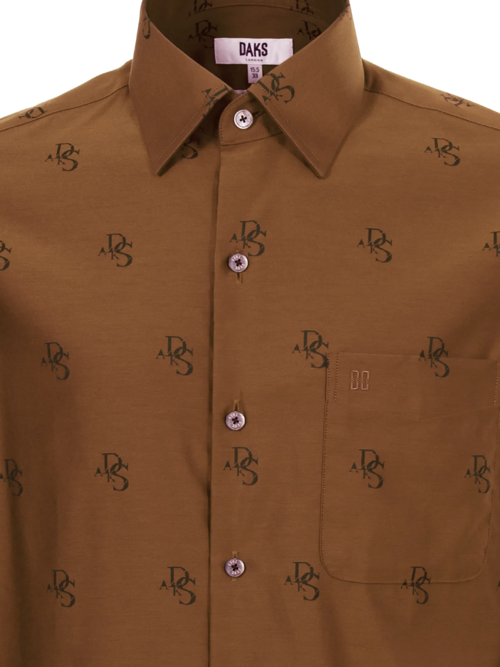 DAKS MEN Long Sleeve Shirt Smart Fit Brown DAKS MEN Long Sleeve Shirt Smart Fit Brown