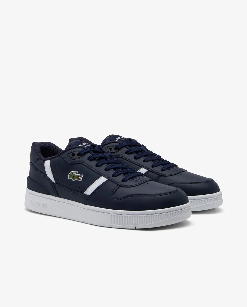 LACOSTE Men’s T-Clip Set Leather Sneakers Blue LACOSTE Men’s T-Clip Set Leather Sneakers Blue