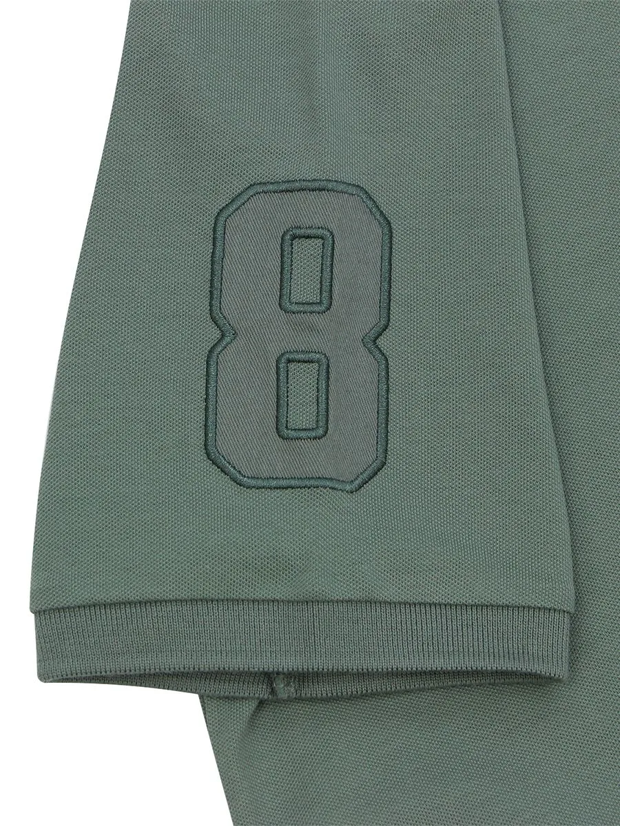 GIORDANO Men's Lycra Pique Embroidery Polo (3D Lion)  Laurel wreath green GIORDANO Men's Lycra Pique Embroidery Polo (3D Lion)  Laurel wreath green