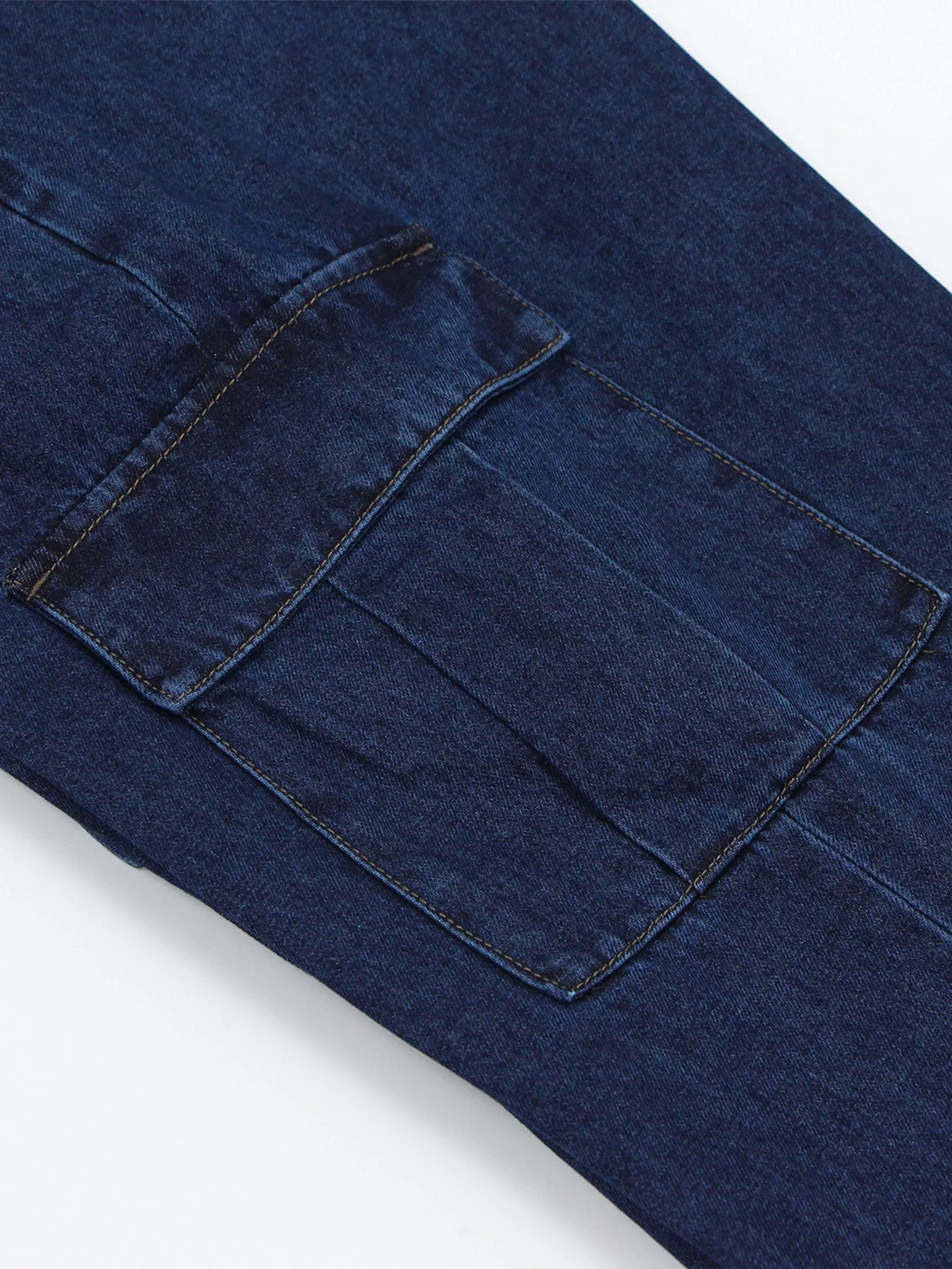 GIORDANO Men's Relaxed Denim Cargo Pants (Blue Classics)  Dark Indigo GIORDANO Men's Relaxed Denim Cargo Pants (Blue Classics)  Dark Indigo