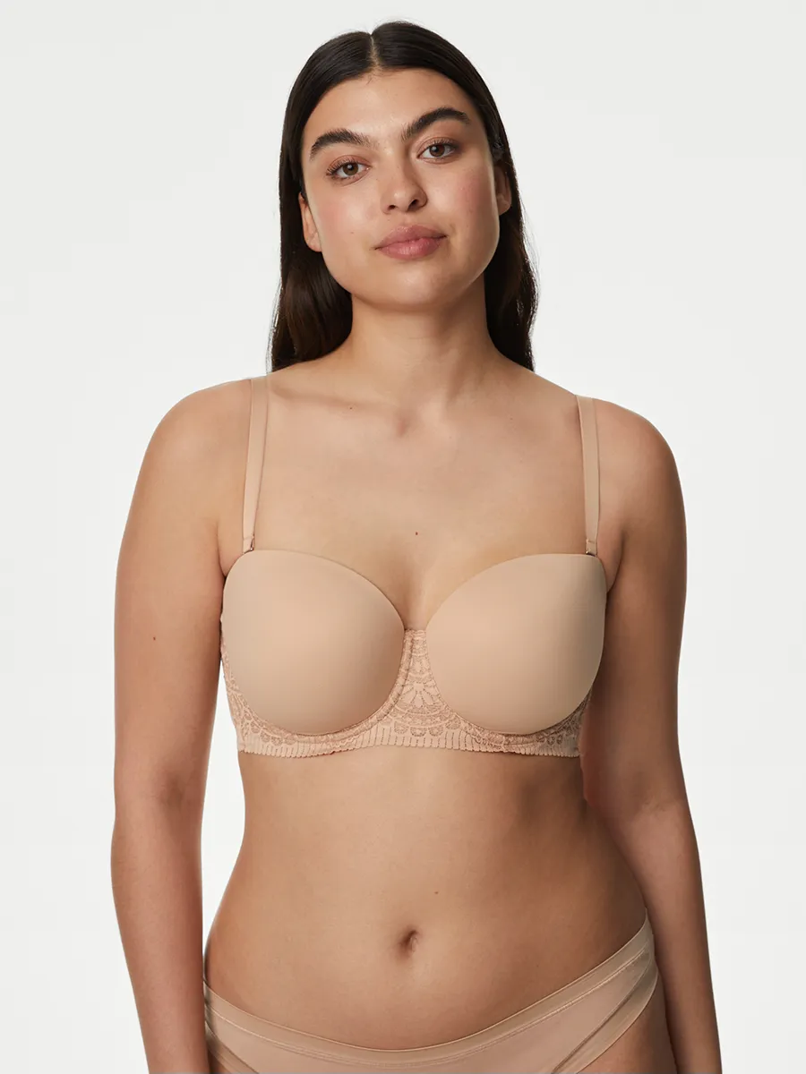 MARKS & SPENCER Women Strapless Bra Body Soft Wired Almond MARKS & SPENCER Women Strapless Bra Body Soft Wired Almond