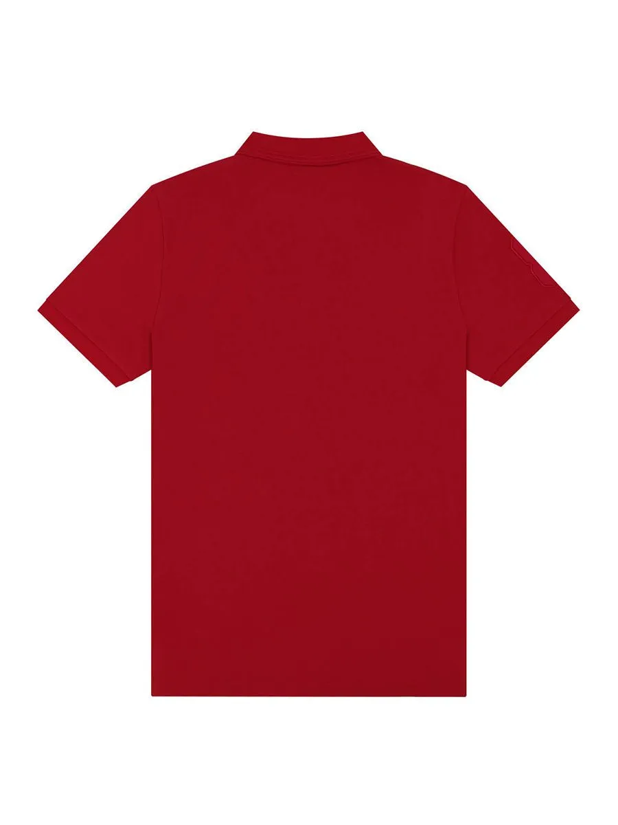 GIORDANO Men's Slim Fit 3D Lion Embroidery Polo  Haute Red GIORDANO Men's Slim Fit 3D Lion Embroidery Polo  Haute Red