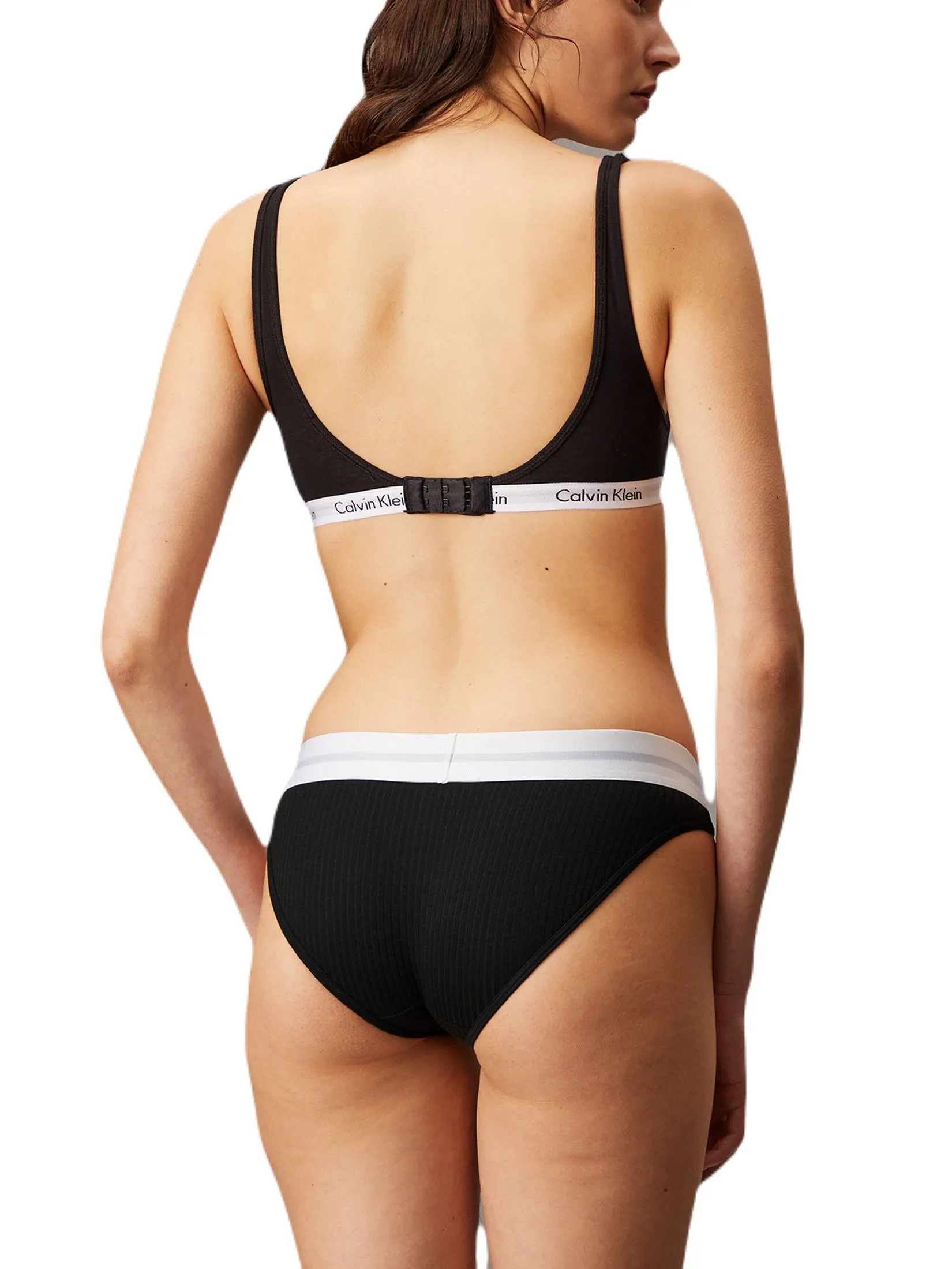 CALVIN KLEIN Women's Cotton Modal Stretch Rib Bikini Black CALVIN KLEIN Women's Cotton Modal Stretch Rib Bikini Black