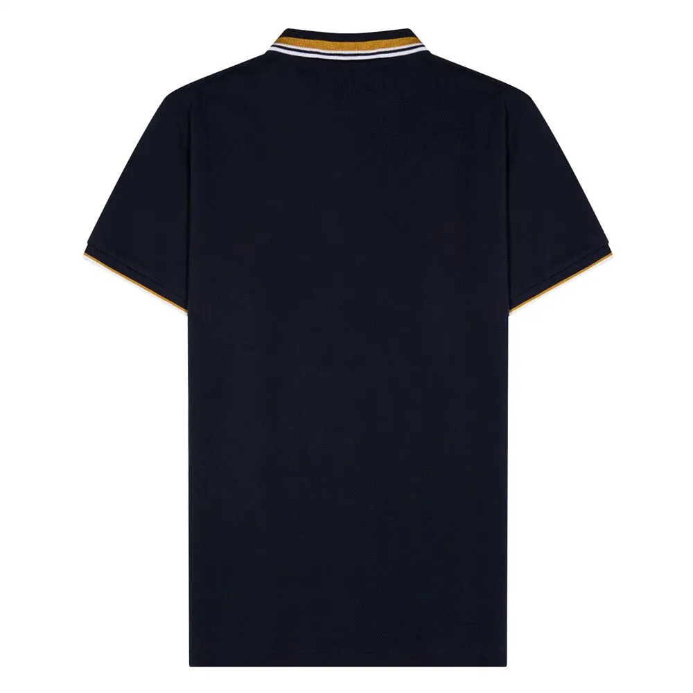 GIORDANO Navy Blue Men's Solid Polo GIORDANO Navy Blue Men's Solid Polo