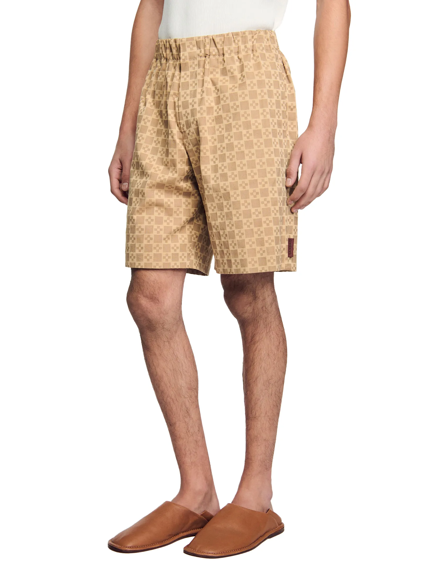 SANDRO Square Cross Jacquard Shorts
