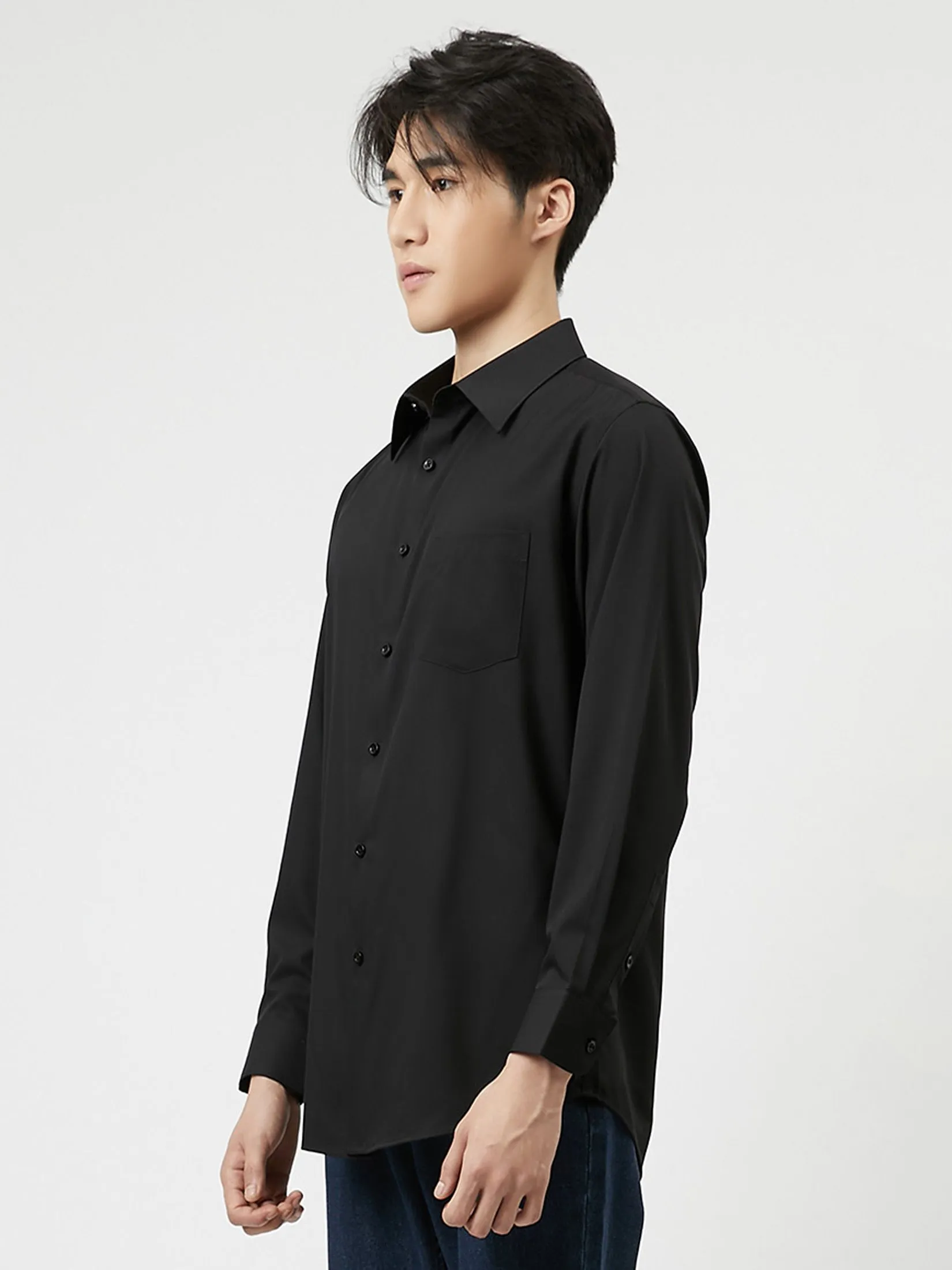 DAPPER DAPPER EASY CARE Regular Fit Shirt Black DAPPER DAPPER EASY CARE Regular Fit Shirt Black