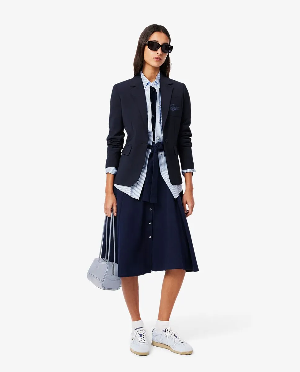 LACOSTE Oversized Cotton Poplin Shirt Blue LACOSTE Oversized Cotton Poplin Shirt Blue