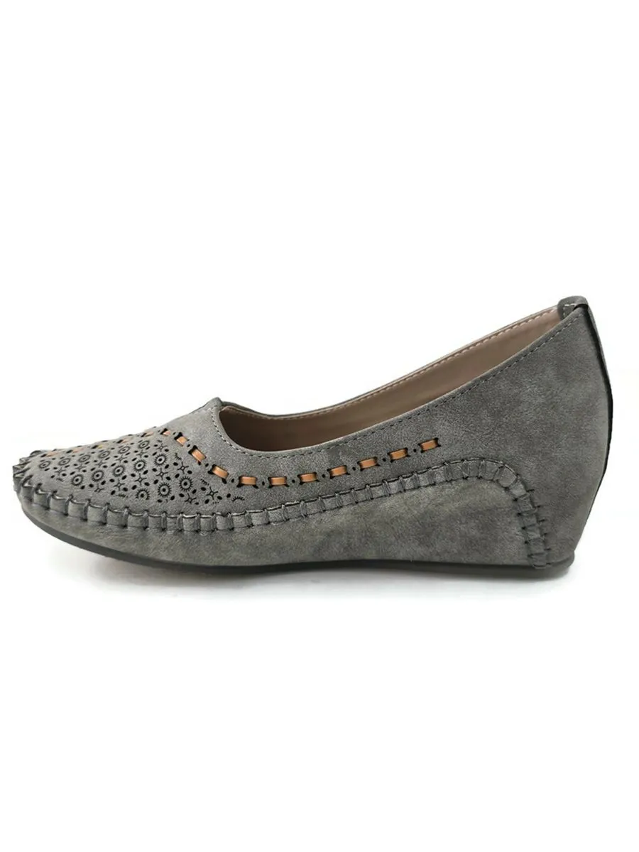 KLIN Women Moccasin Wedge Grey KLIN Women Moccasin Wedge Grey
