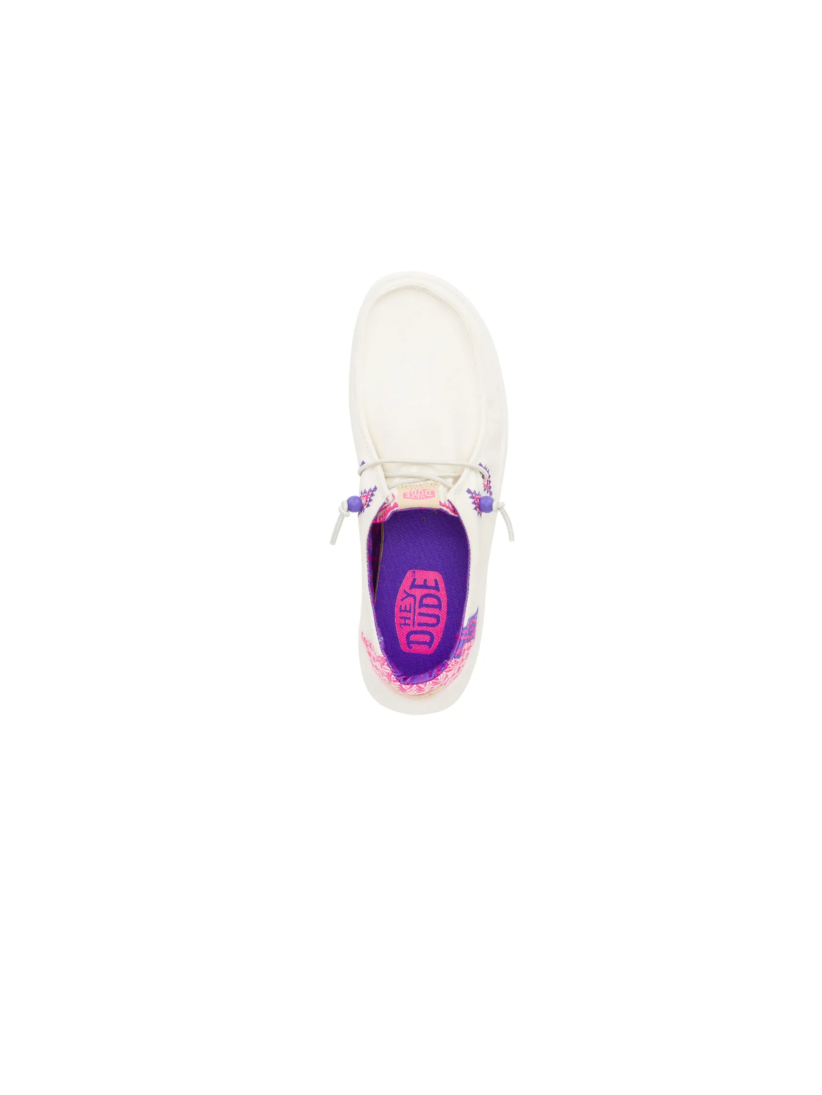 HEYDUDE WENDY PEAK CHAMBRAY WOVEN - WHITE/PINK HEYDUDE WENDY PEAK CHAMBRAY WOVEN - WHITE/PINK