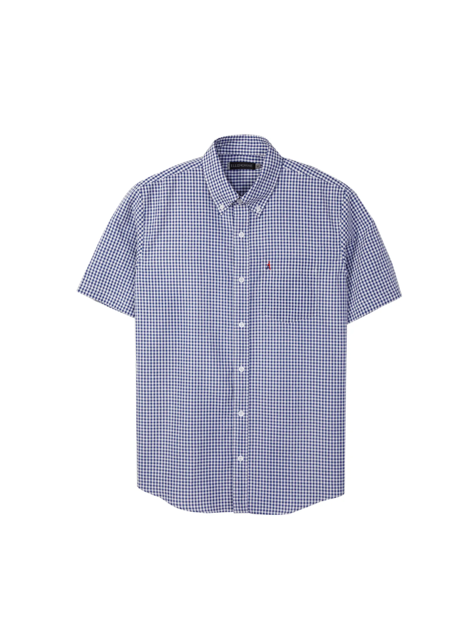 ELLE HOMME Men's short sleeved shirt W8B682 - White/Navy Blue ELLE HOMME Men's short sleeved shirt W8B682 - White/Navy Blue