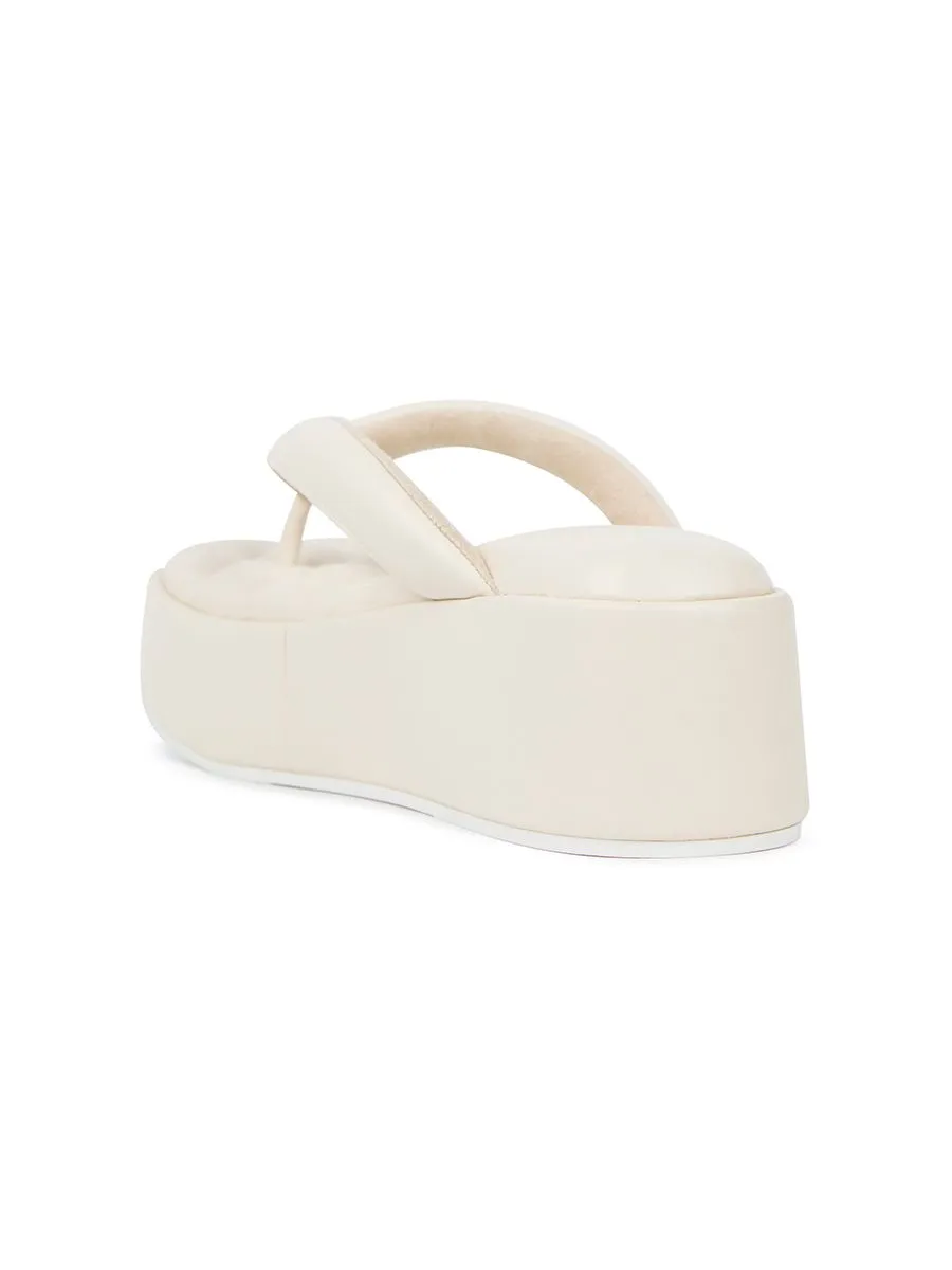 SHU WOMEN  PALETTE SOFT 2.5" BARE SKIN THONG WEDGES - WHITE SHU WOMEN  PALETTE SOFT 2.5" BARE SKIN THONG WEDGES - WHITE