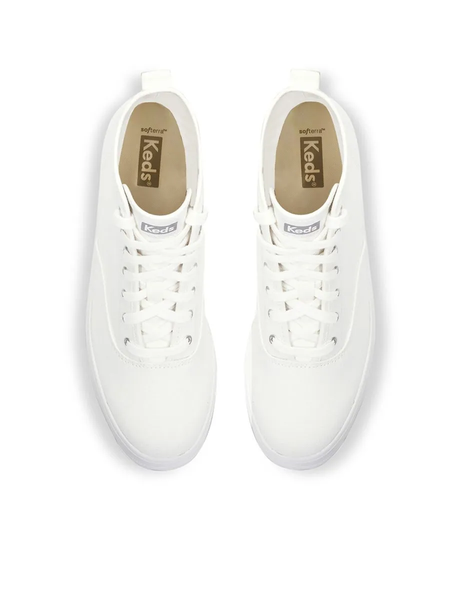 KEDS Women The Platform Mid Lug Canvas Snow White KEDS Women The Platform Mid Lug Canvas Snow White