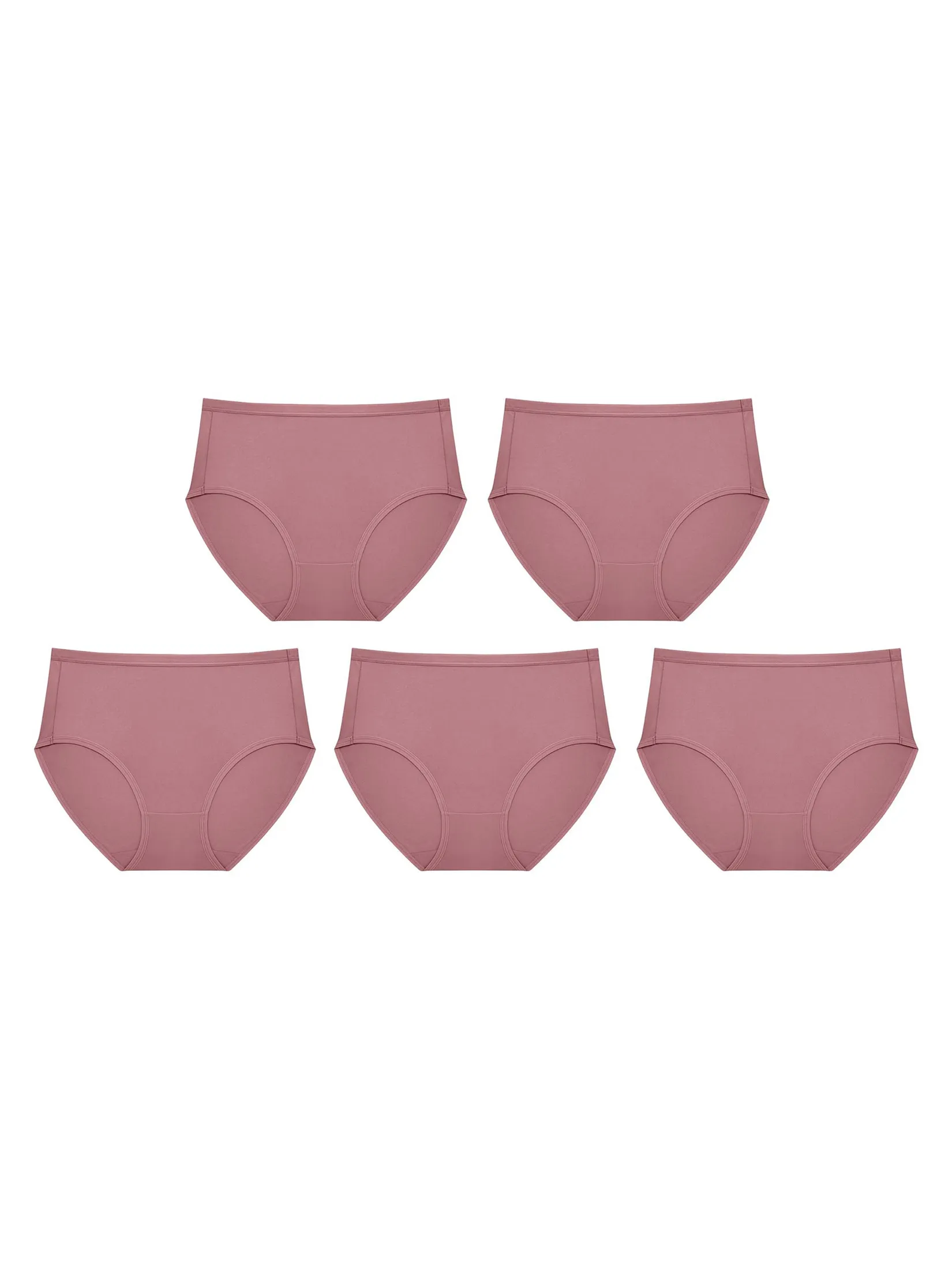 SABINA [Pack 5 Piece] [Online Exclusive]  Panty Zone Mid Waisted Panty - Dark Pink