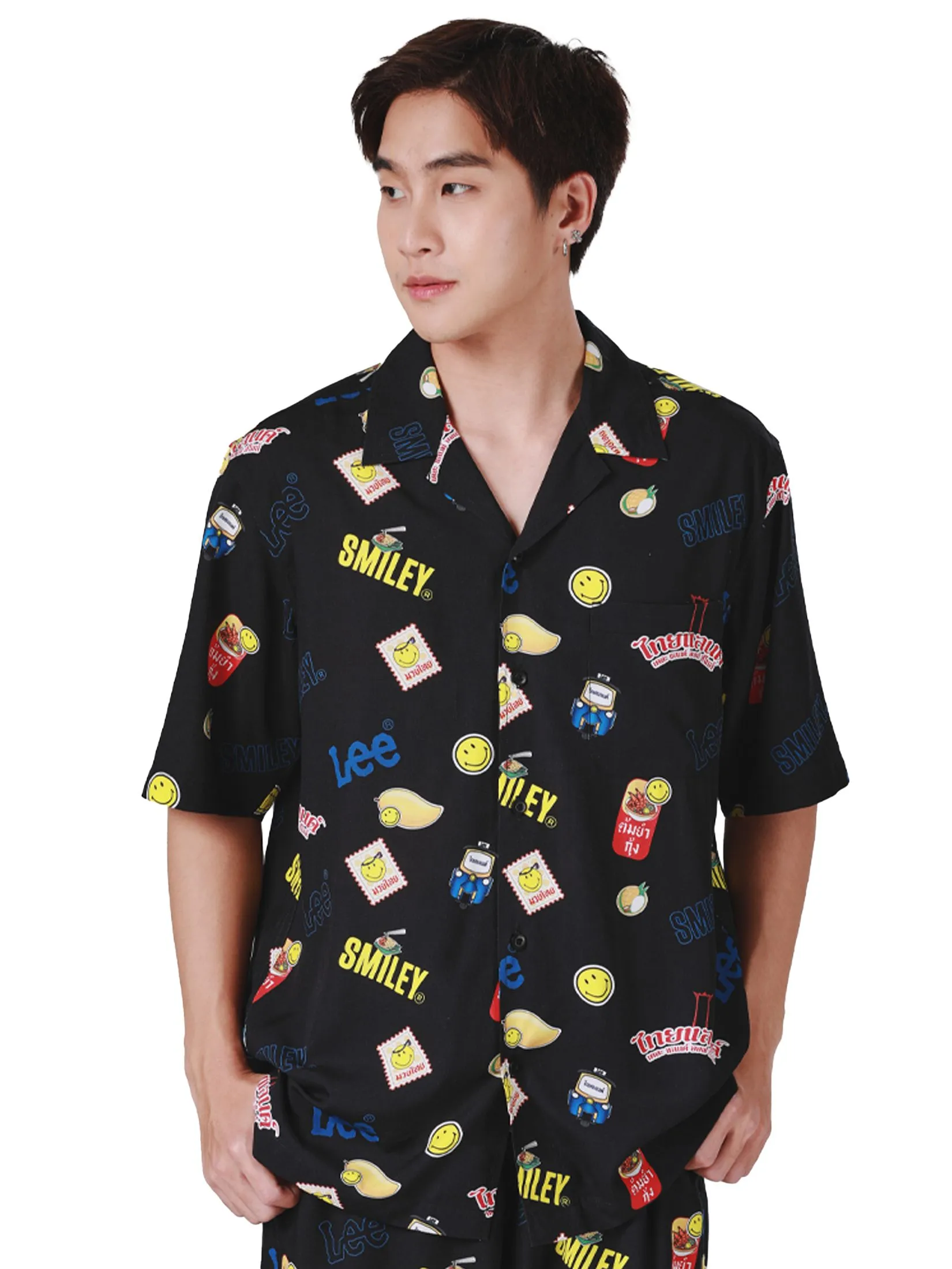 LEE Men's Shirt Short Sleeve Lee Smiley Collection Comfort Fit Black LEE Men's Shirt Short Sleeve Lee Smiley Collection Comfort Fit Black