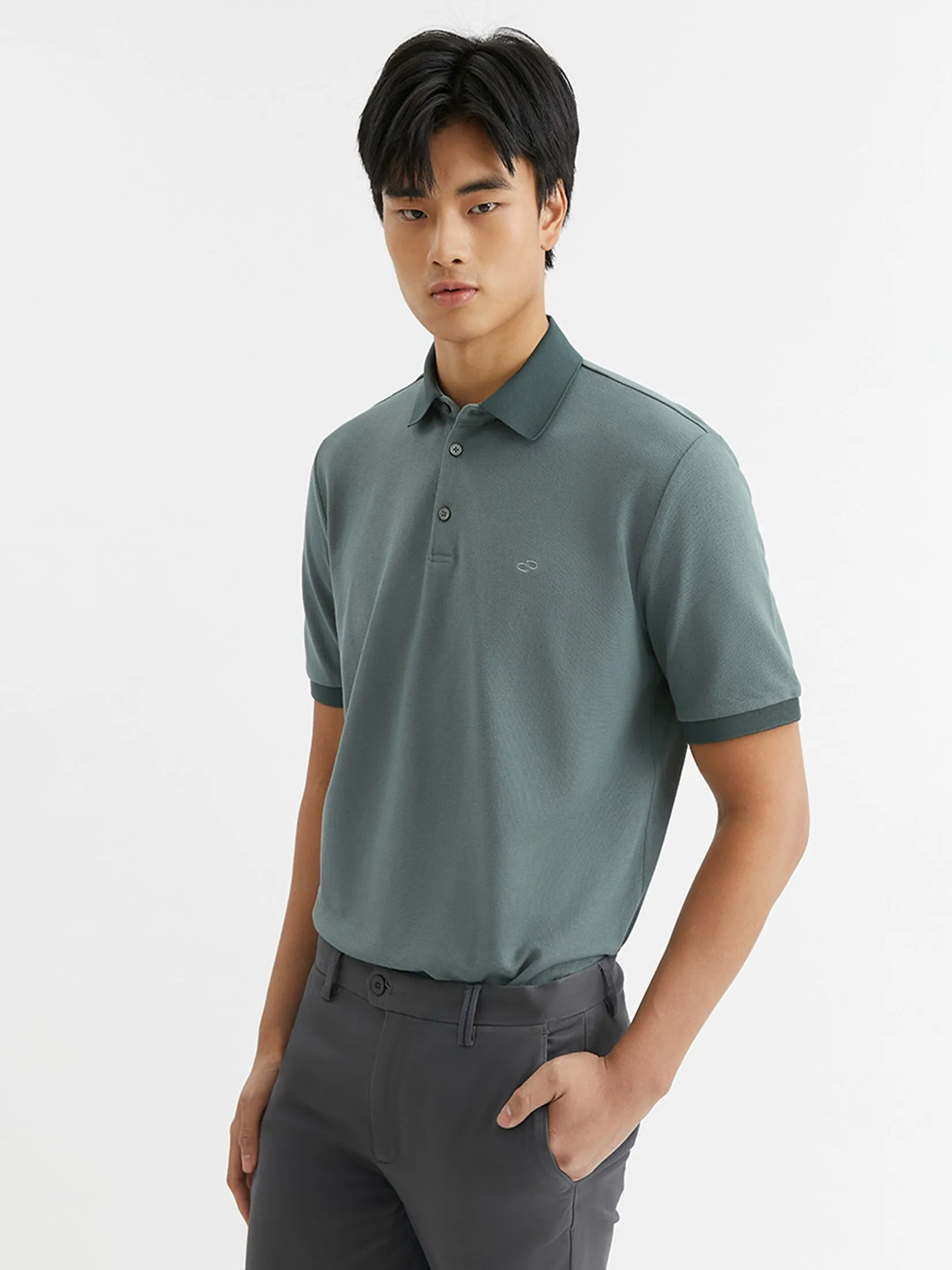 DAPPER DAPPER DP Iconic Piqué Polo Shirt Green DAPPER DAPPER DP Iconic Piqué Polo Shirt Green