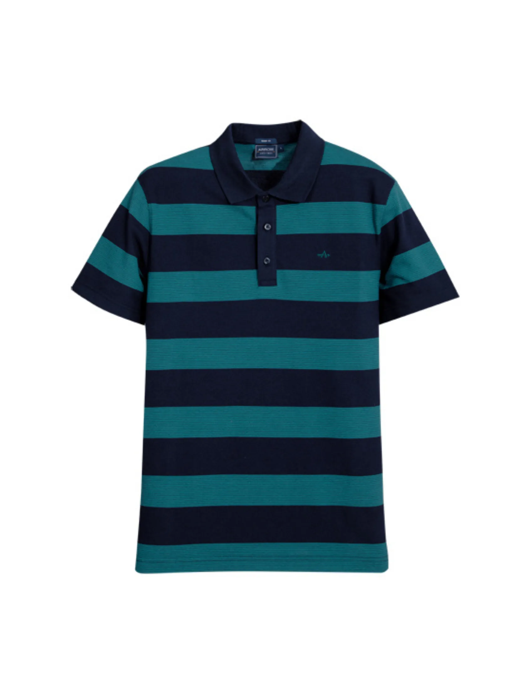ARROW STRIPED COTTON POLO Men's polo shirt striped fabric Smart style MPCM218DV - Navy Blue/Green ARROW STRIPED COTTON POLO Men's polo shirt striped fabric Smart style MPCM218DV - Navy Blue/Green
