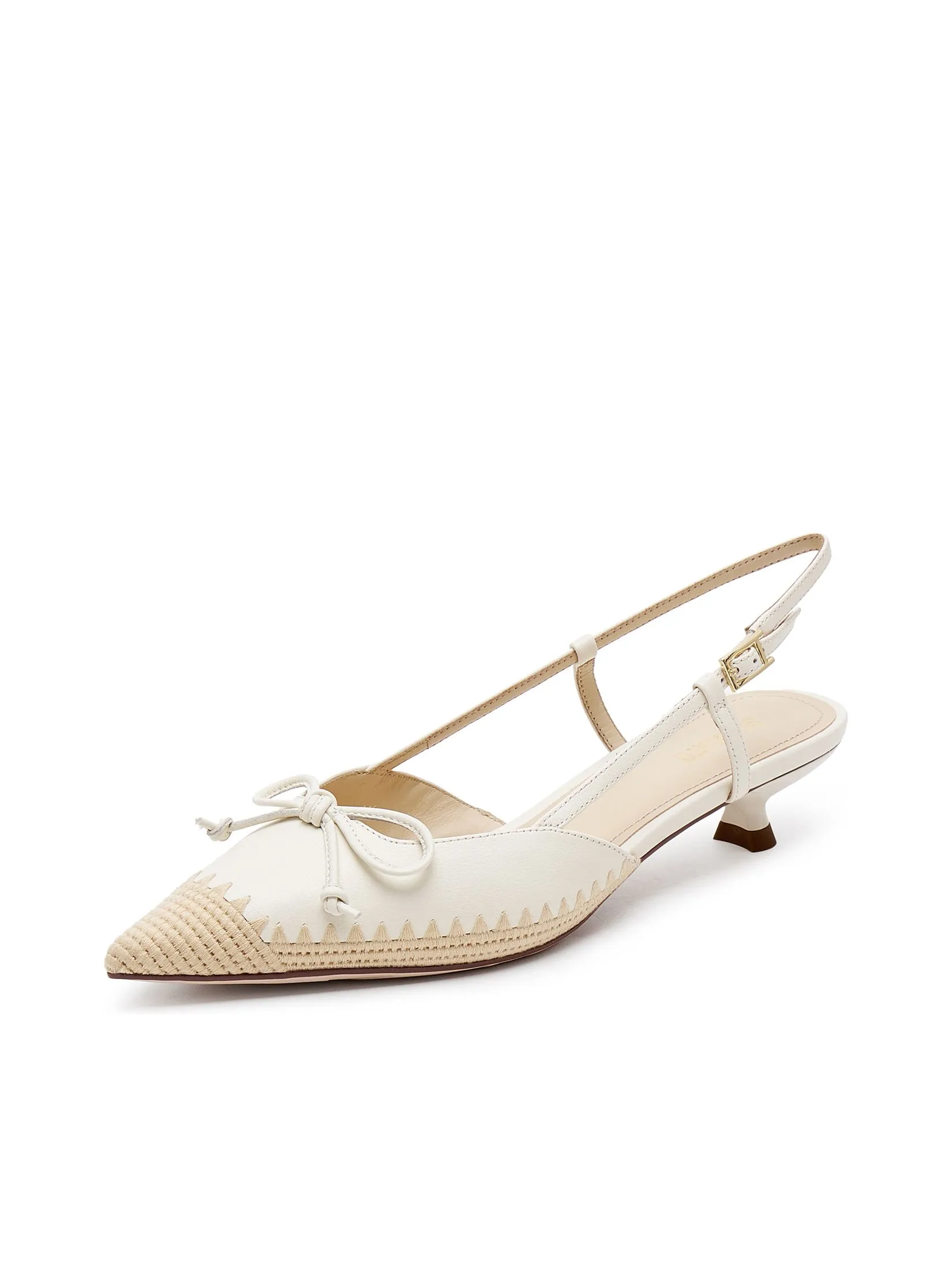 STACCATO Women Heel Slippers Bow Front Beige STACCATO Women Heel Slippers Bow Front Beige