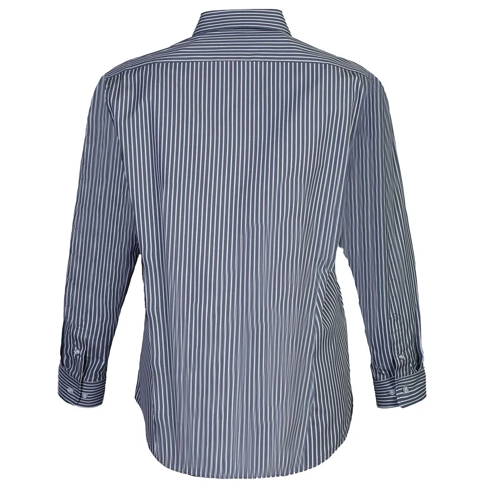 BROWNE & CO. Grey Stripe Button Down Collar Long Sleeves Shirt BROWNE & CO. Grey Stripe Button Down Collar Long Sleeves Shirt